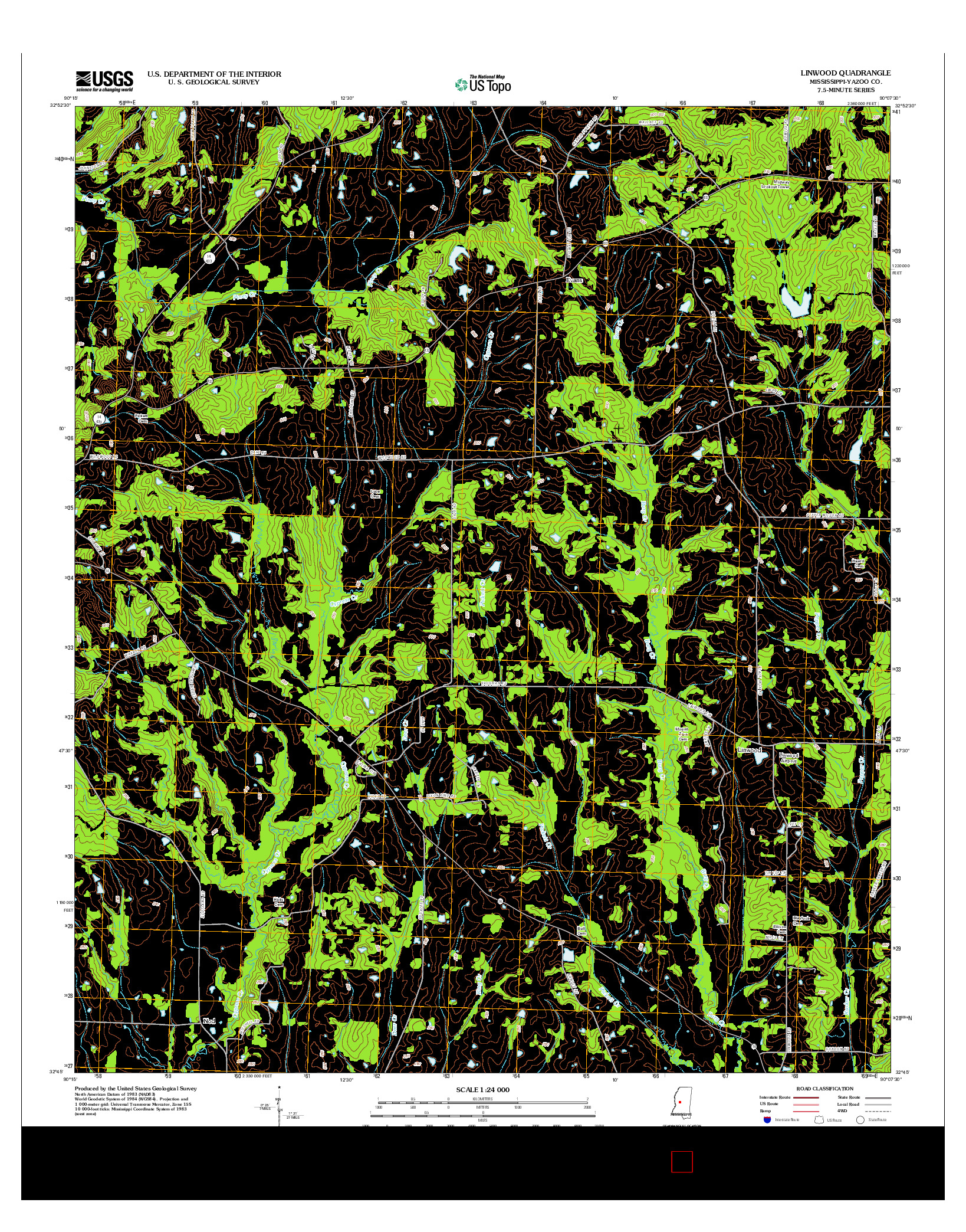 USGS US TOPO 7.5-MINUTE MAP FOR LINWOOD, MS 2012