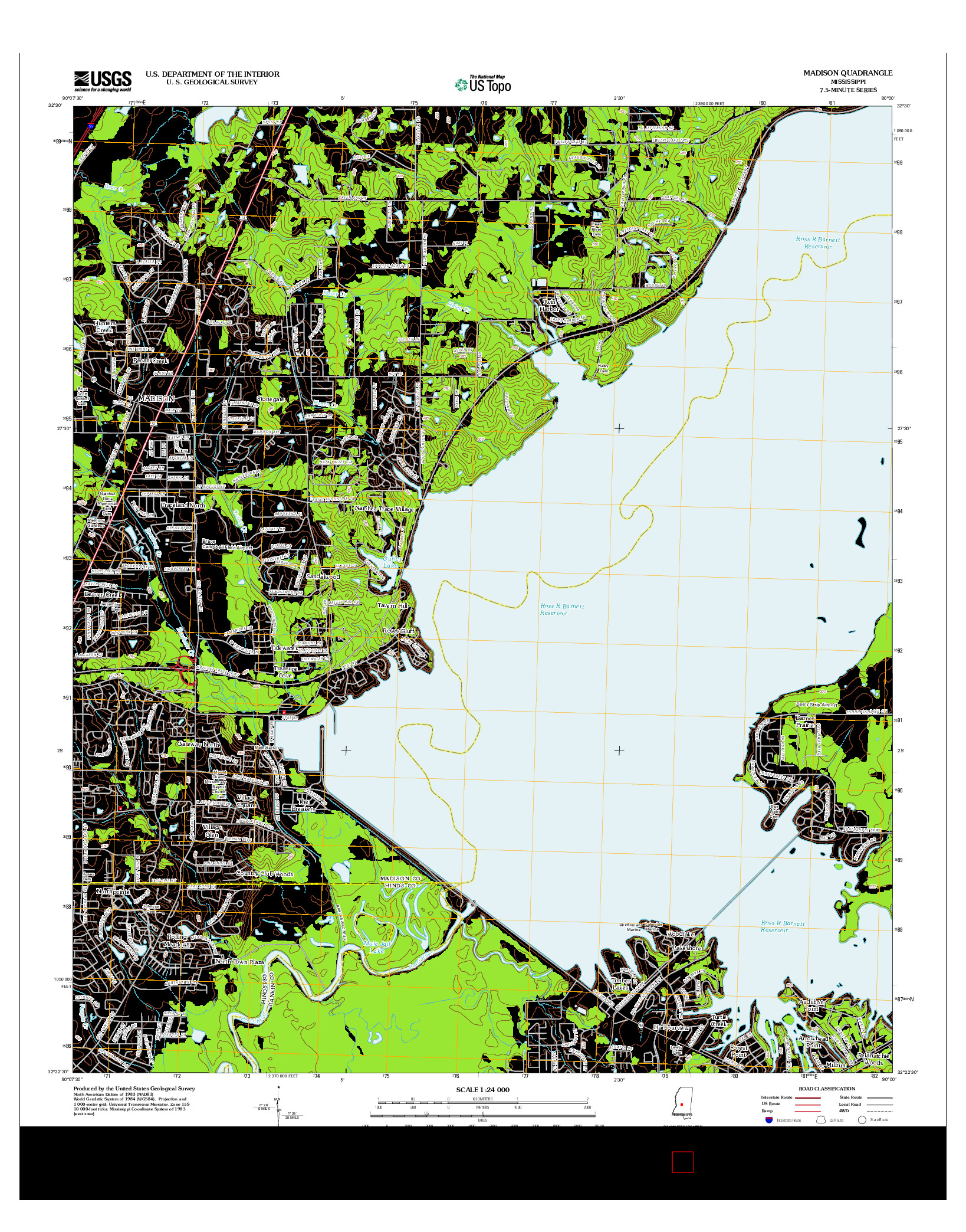 USGS US TOPO 7.5-MINUTE MAP FOR MADISON, MS 2012