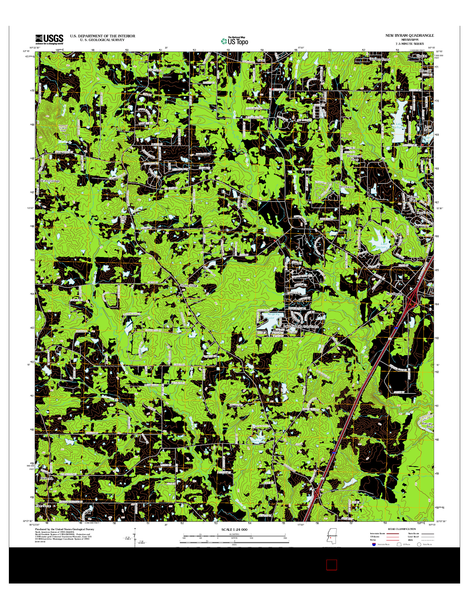 USGS US TOPO 7.5-MINUTE MAP FOR NEW BYRAM, MS 2012