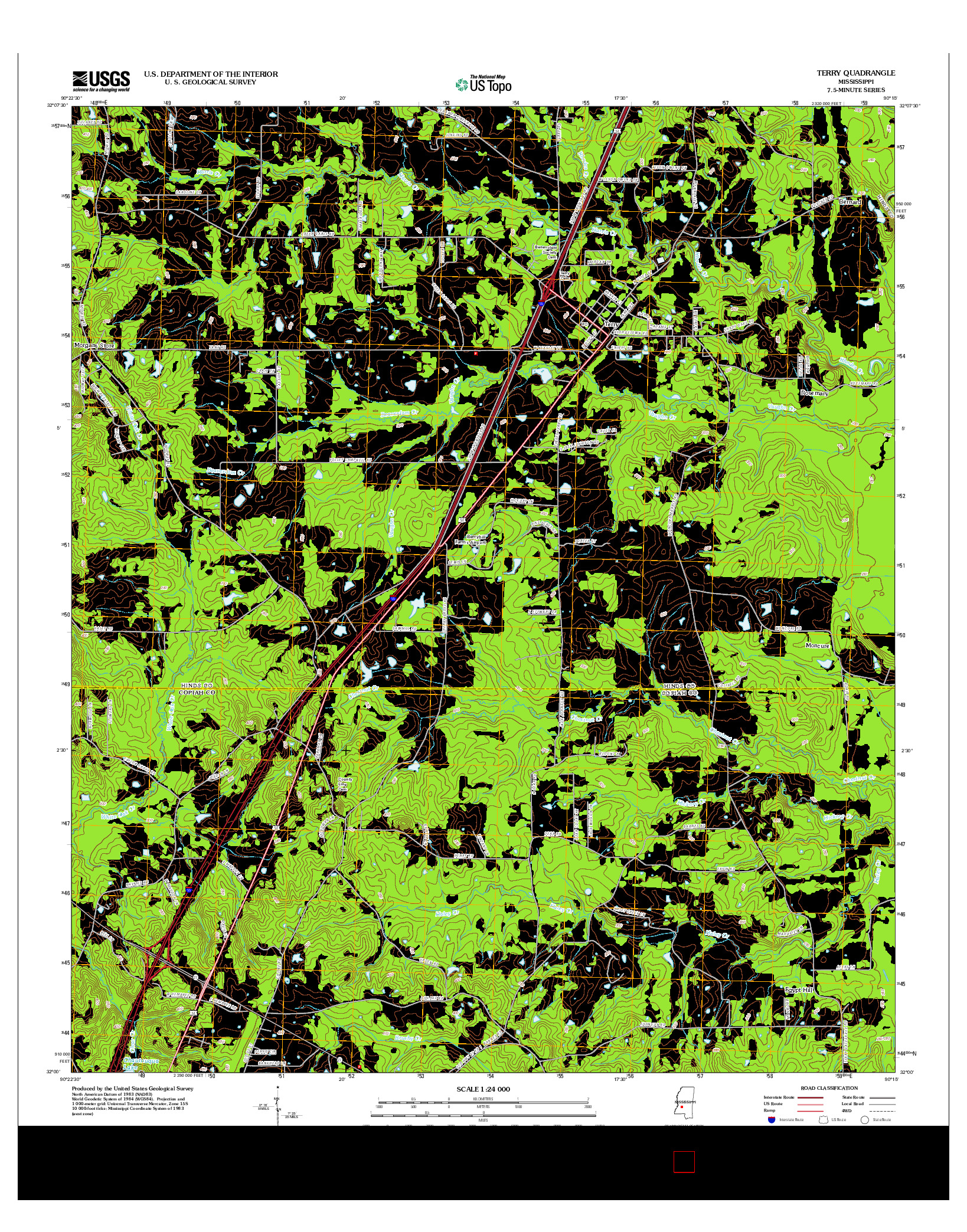 USGS US TOPO 7.5-MINUTE MAP FOR TERRY, MS 2012
