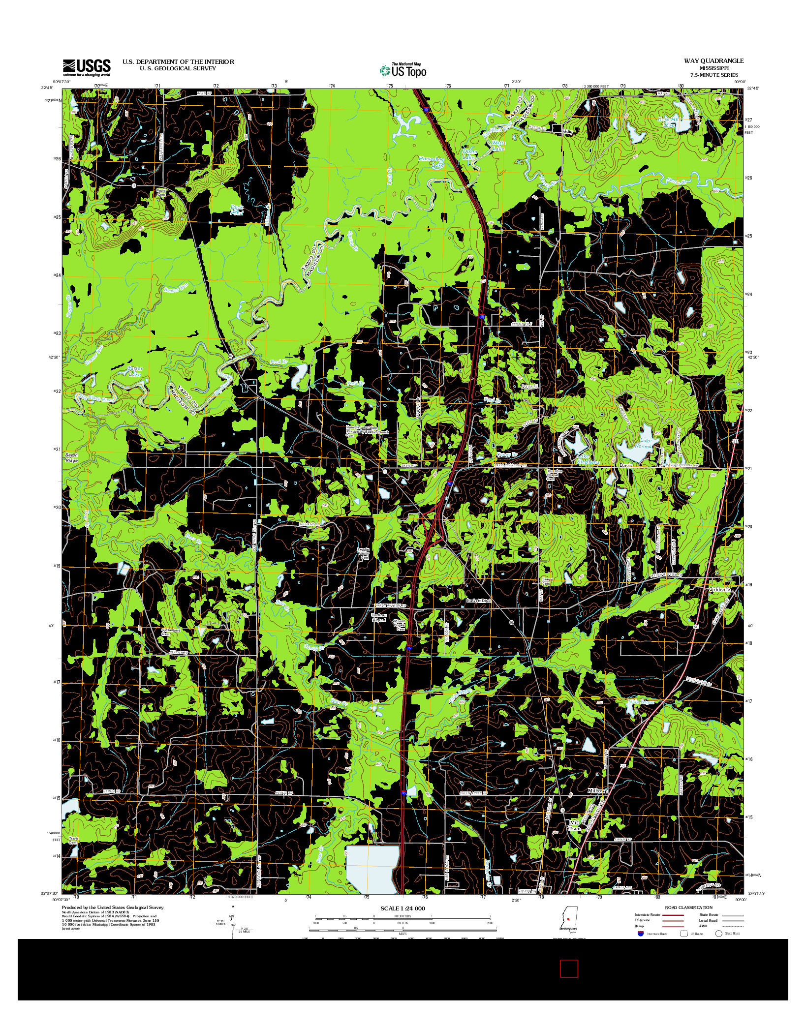 USGS US TOPO 7.5-MINUTE MAP FOR WAY, MS 2012