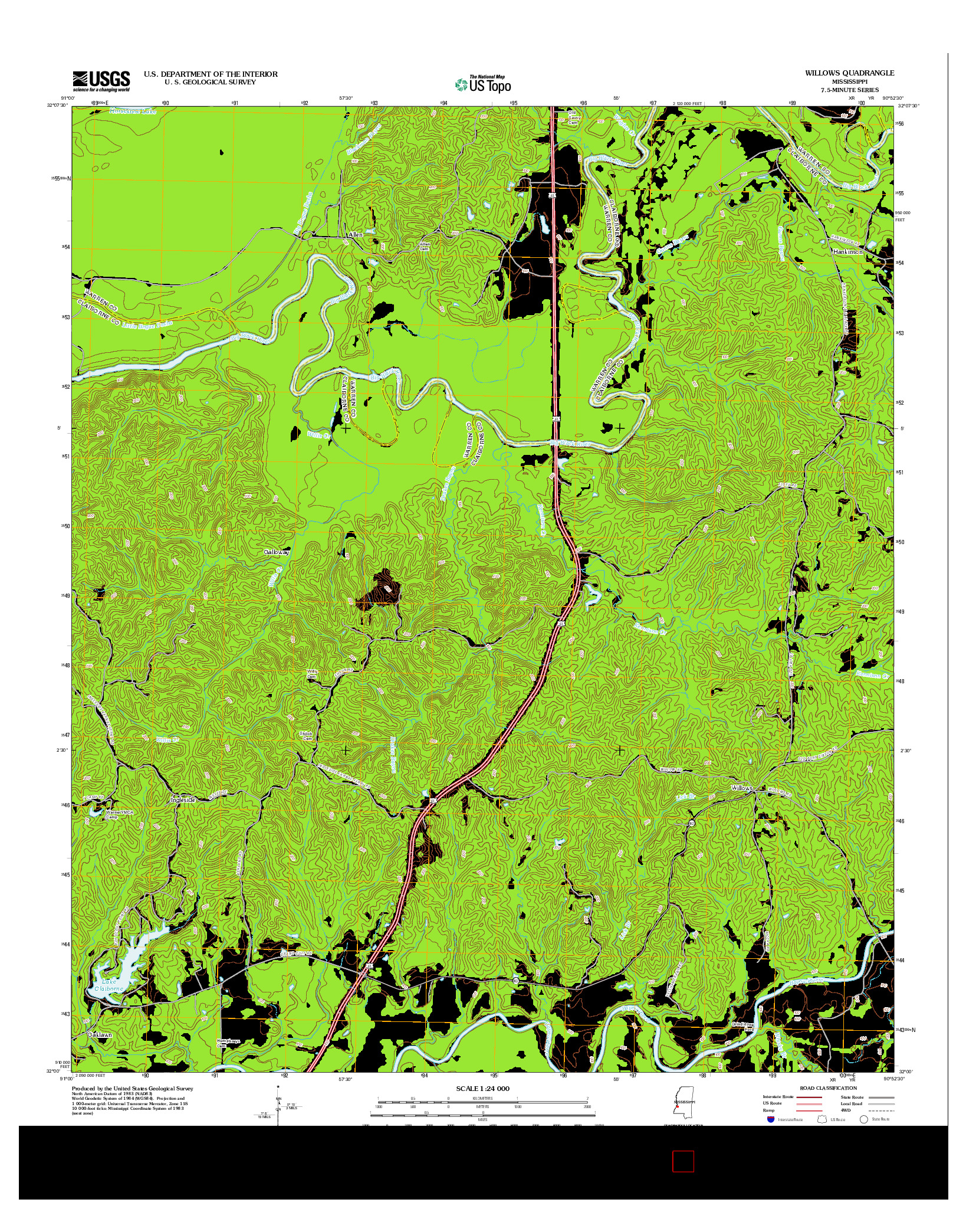 USGS US TOPO 7.5-MINUTE MAP FOR WILLOWS, MS 2012