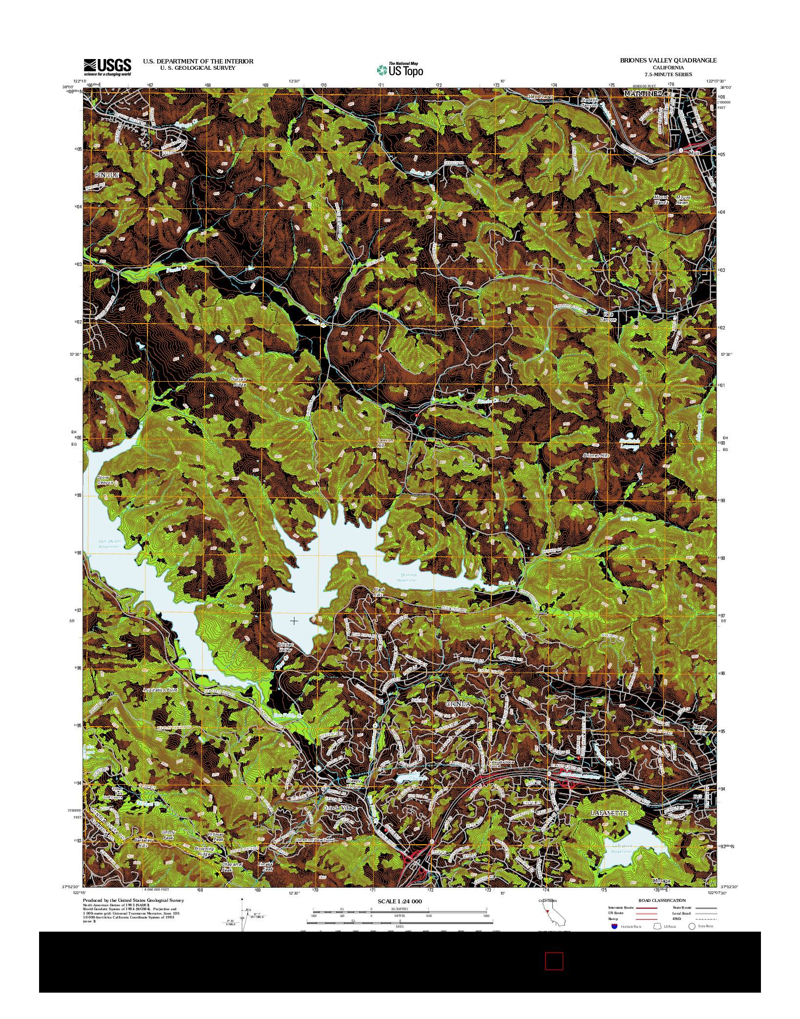 USGS US TOPO 7.5-MINUTE MAP FOR BRIONES VALLEY, CA 2012