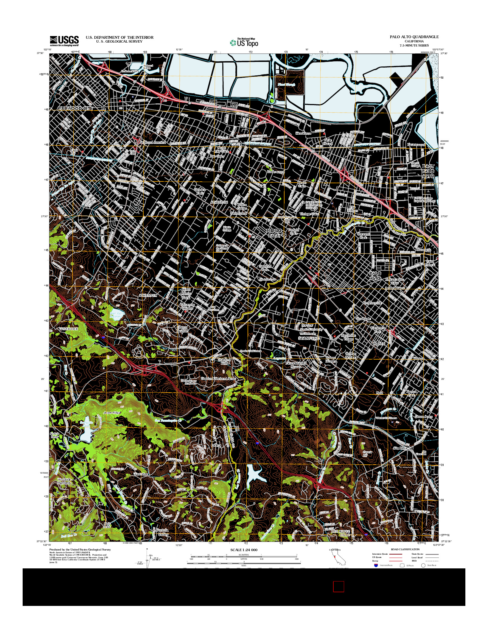 USGS US TOPO 7.5-MINUTE MAP FOR PALO ALTO, CA 2012