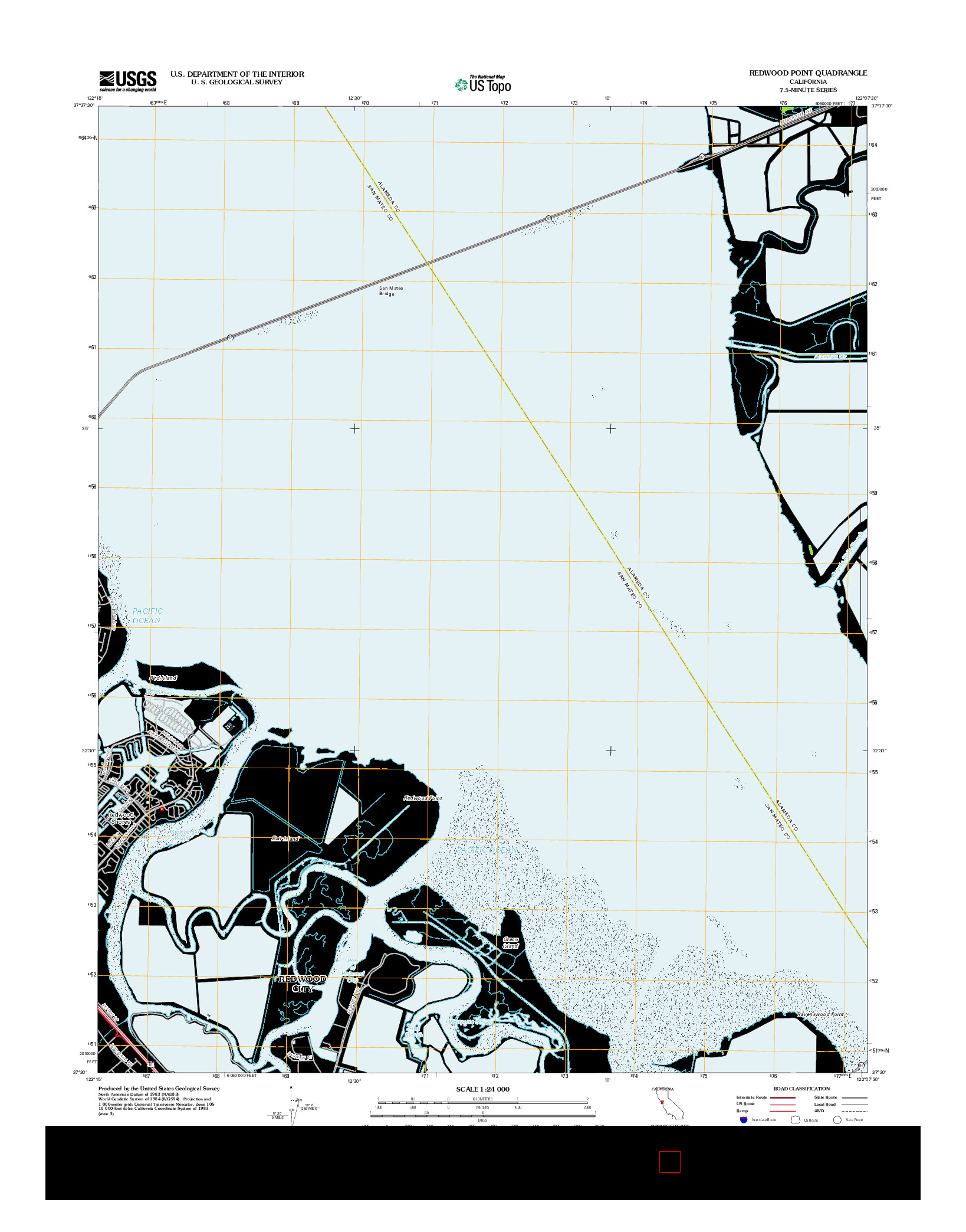 USGS US TOPO 7.5-MINUTE MAP FOR REDWOOD POINT, CA 2012