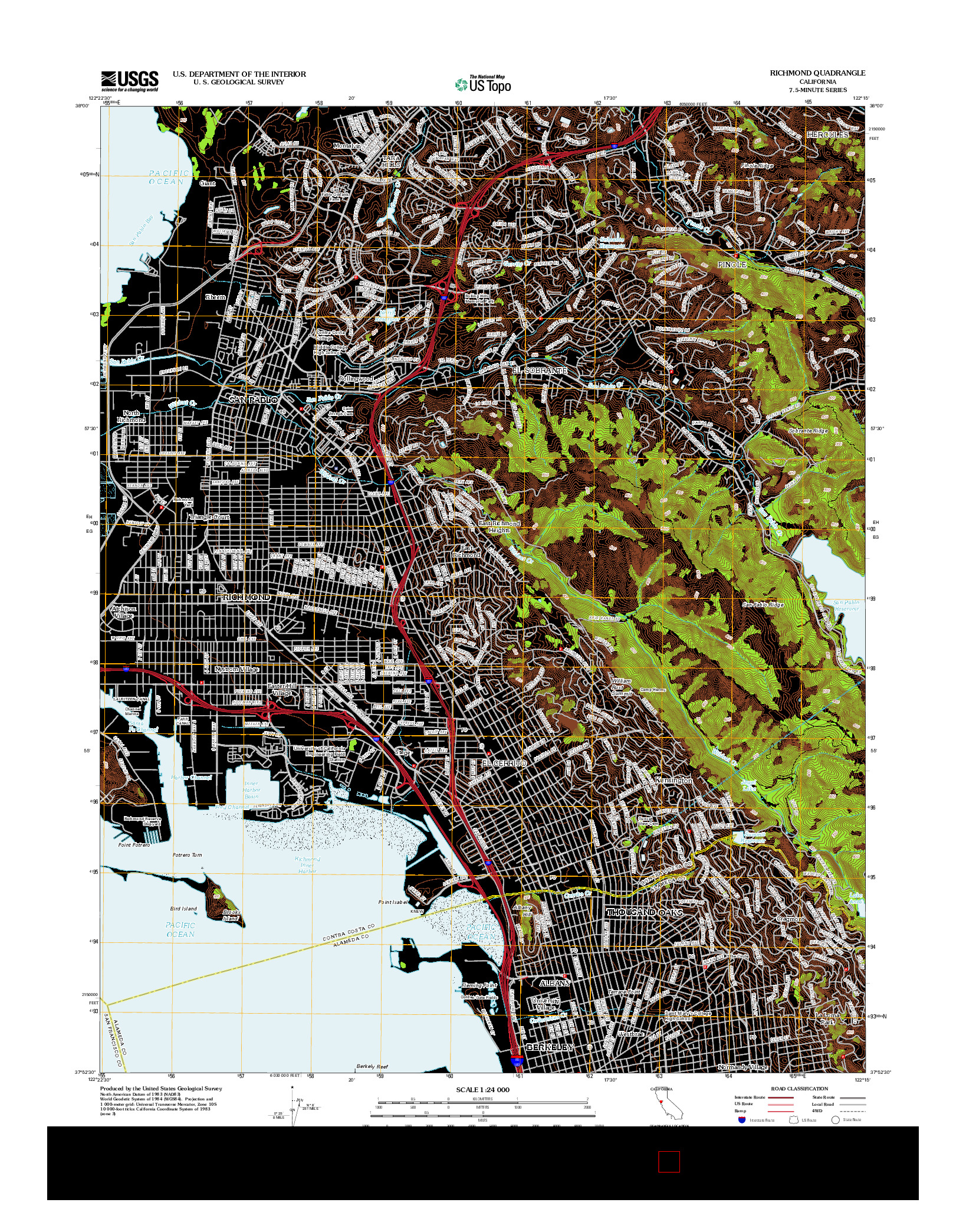 USGS US TOPO 7.5-MINUTE MAP FOR RICHMOND, CA 2012