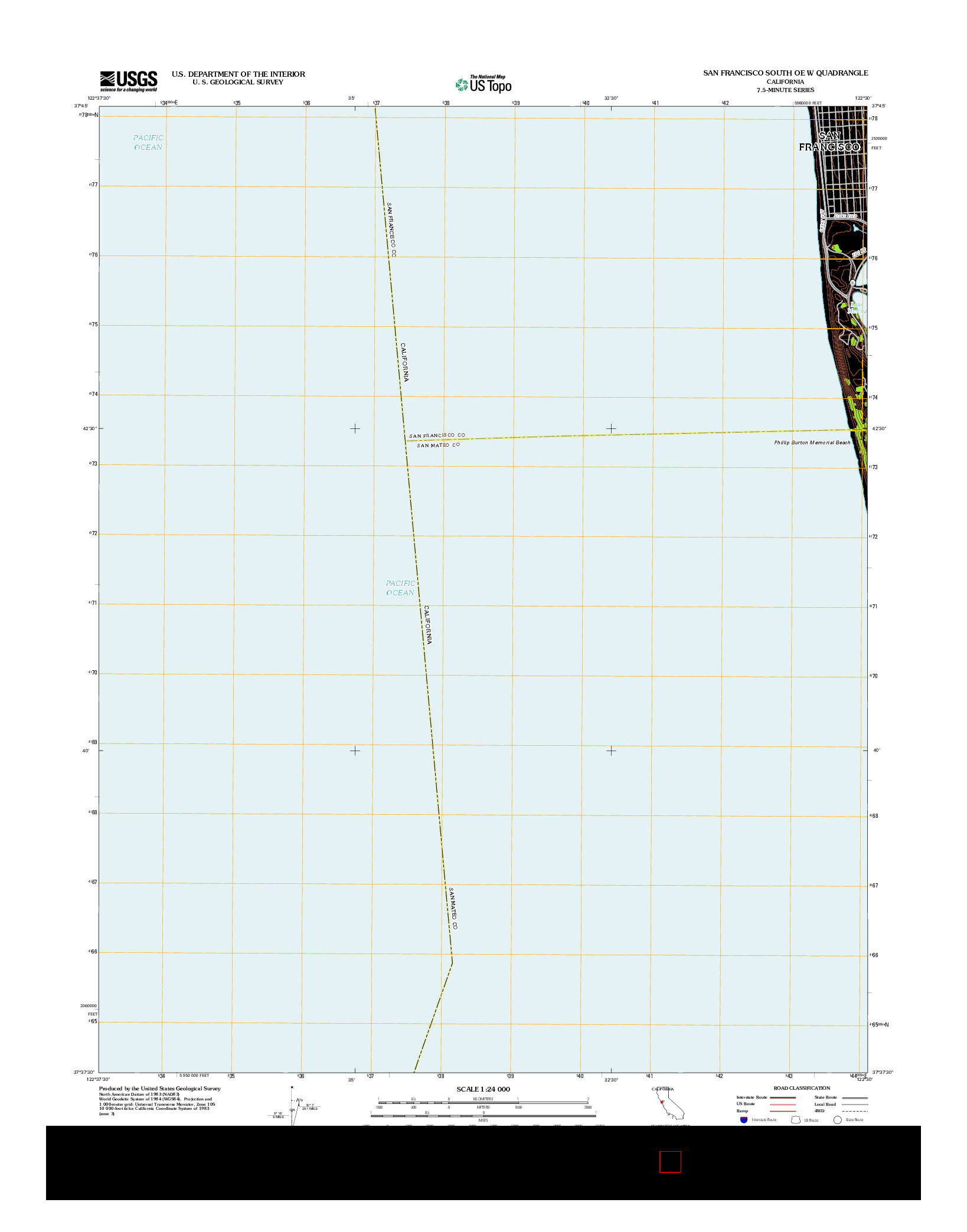 USGS US TOPO 7.5-MINUTE MAP FOR SAN FRANCISCO SOUTH OE W, CA 2012