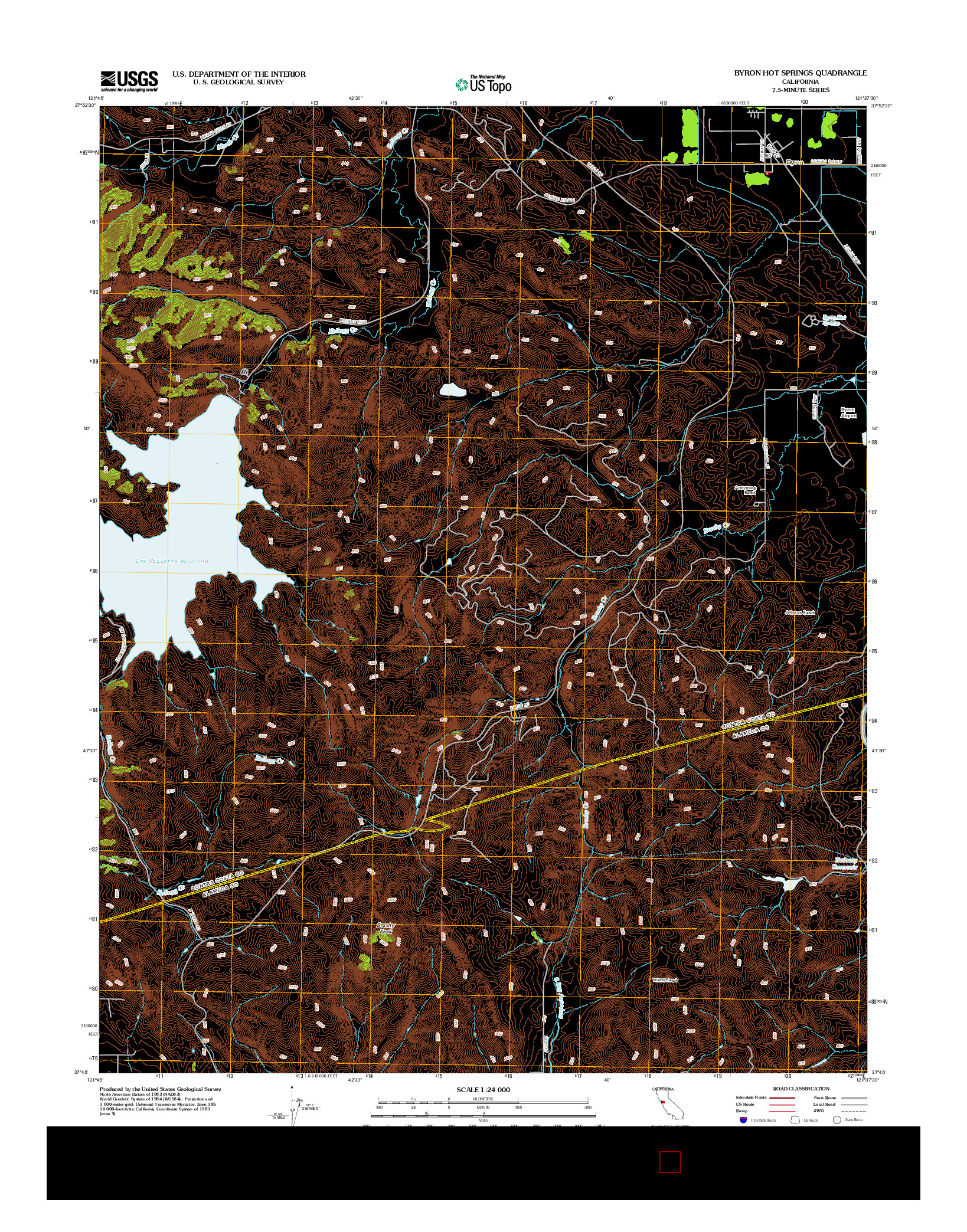 USGS US TOPO 7.5-MINUTE MAP FOR BYRON HOT SPRINGS, CA 2012