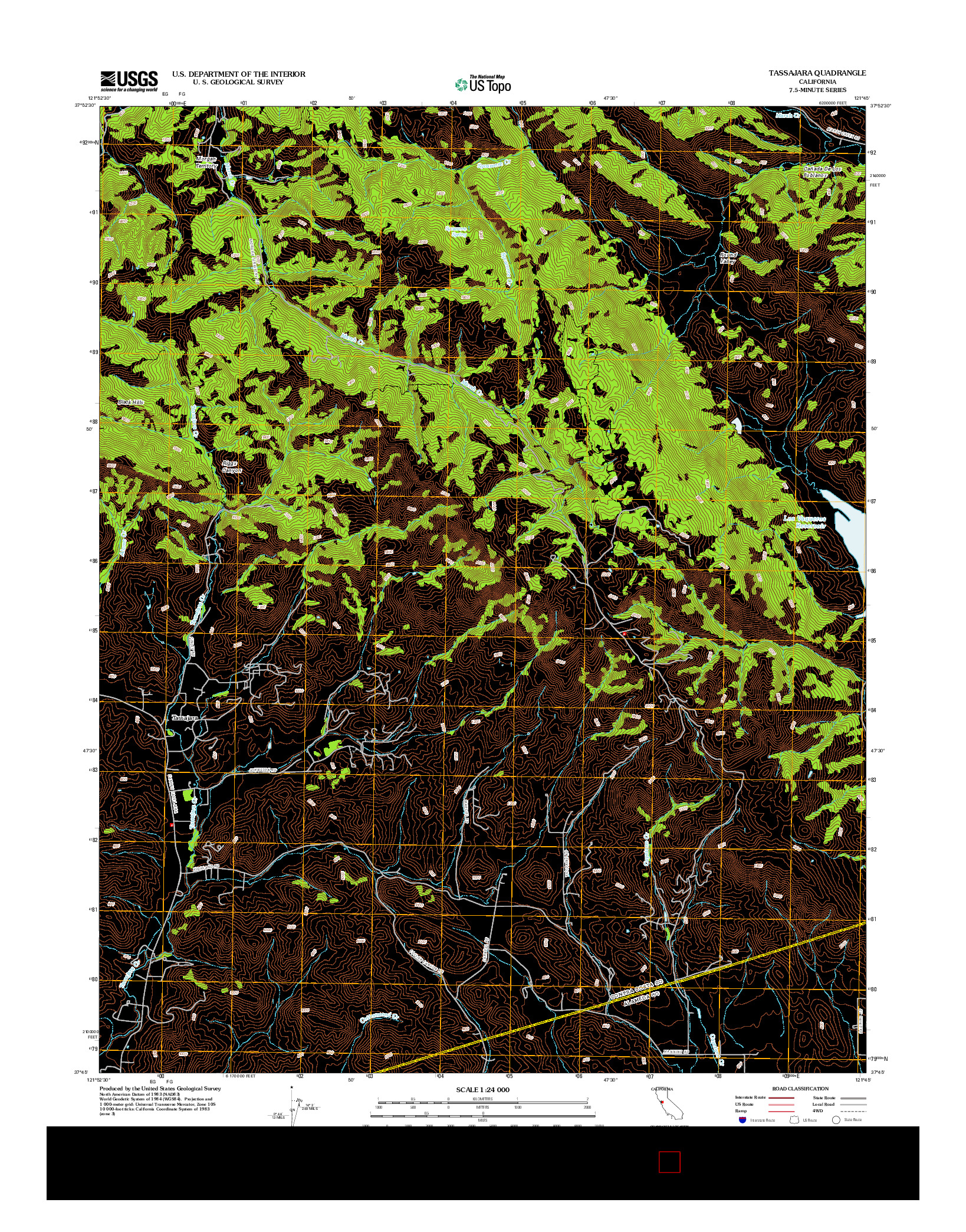 USGS US TOPO 7.5-MINUTE MAP FOR TASSAJARA, CA 2012