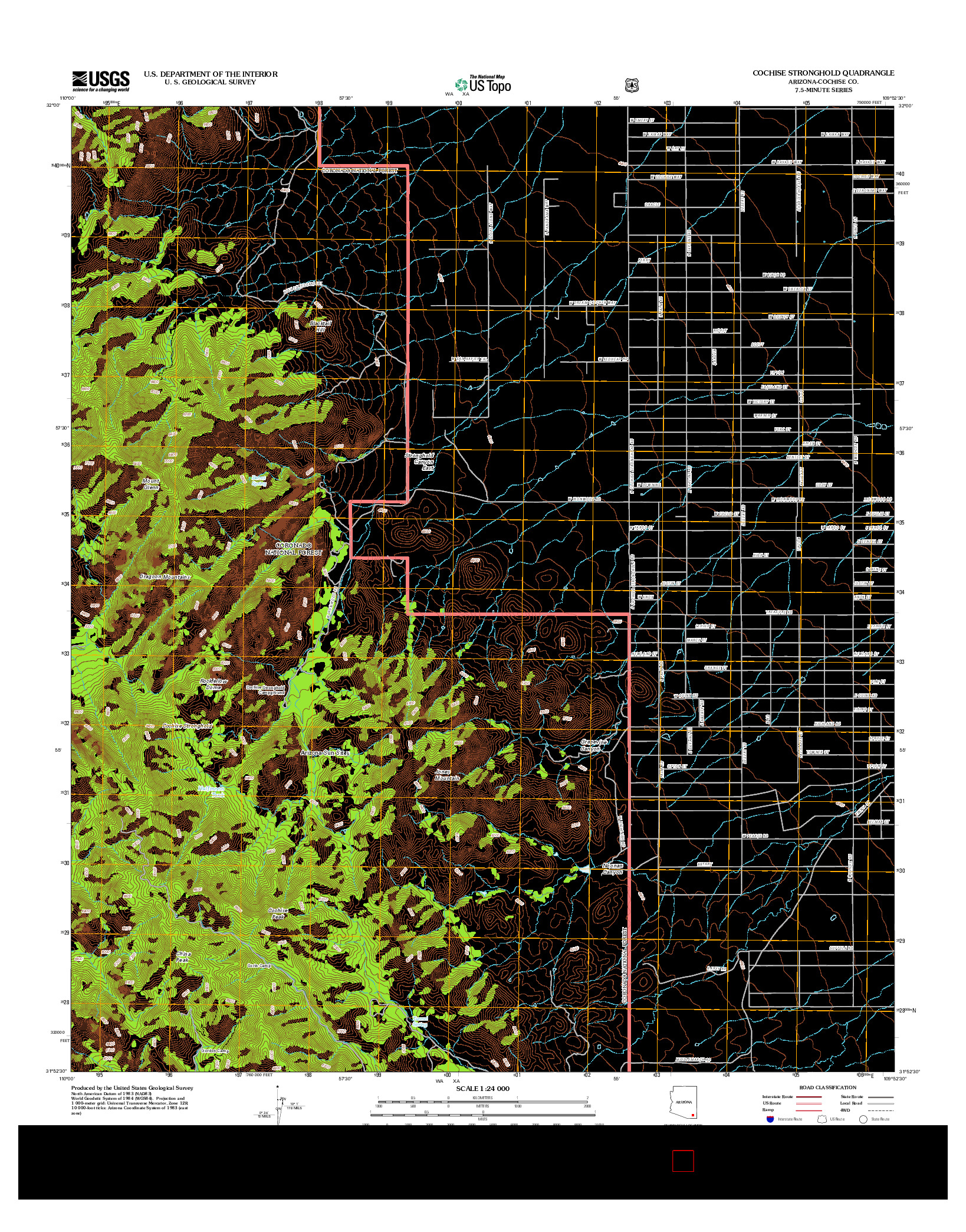 USGS US TOPO 7.5-MINUTE MAP FOR COCHISE STRONGHOLD, AZ 2012