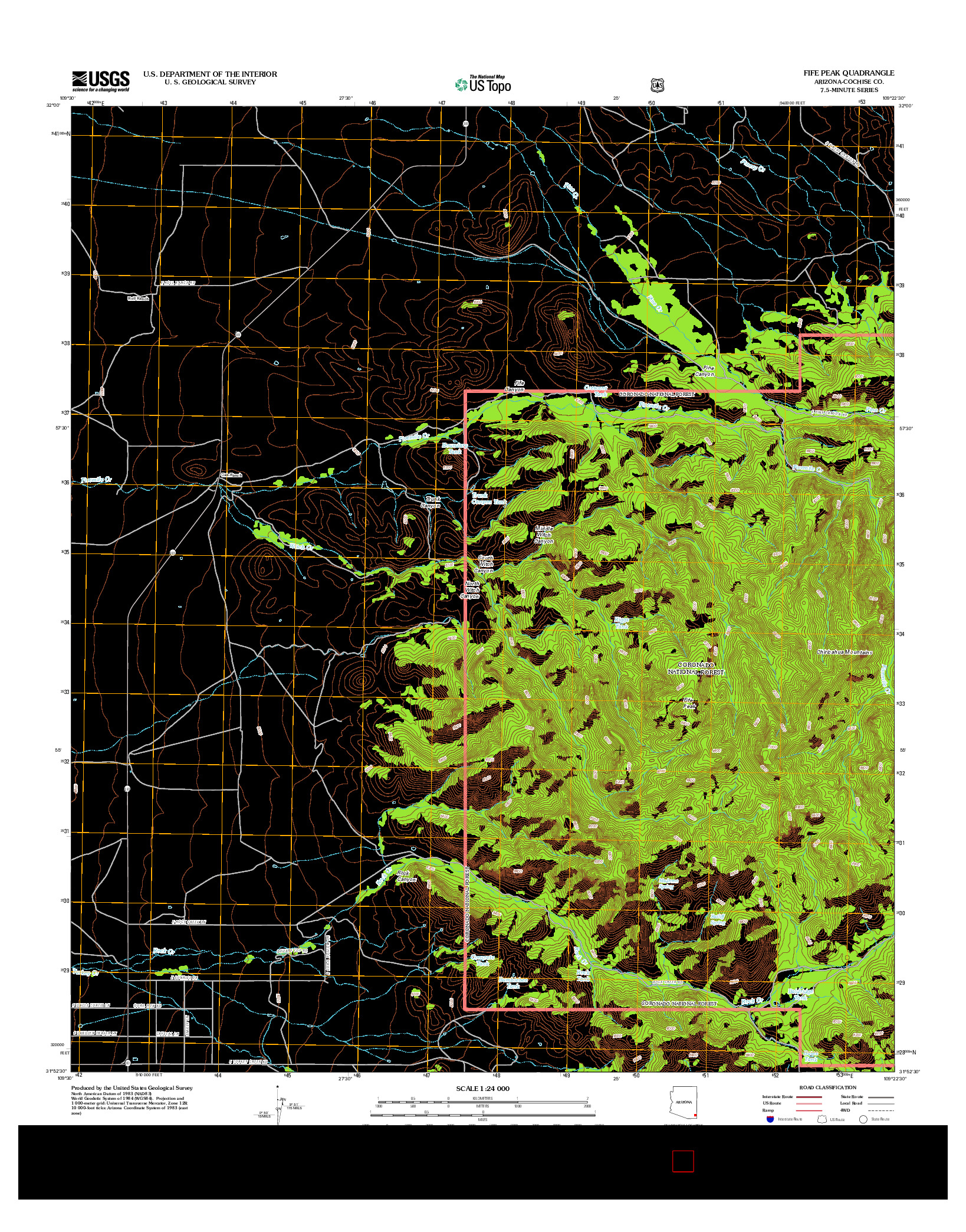 USGS US TOPO 7.5-MINUTE MAP FOR FIFE PEAK, AZ 2012