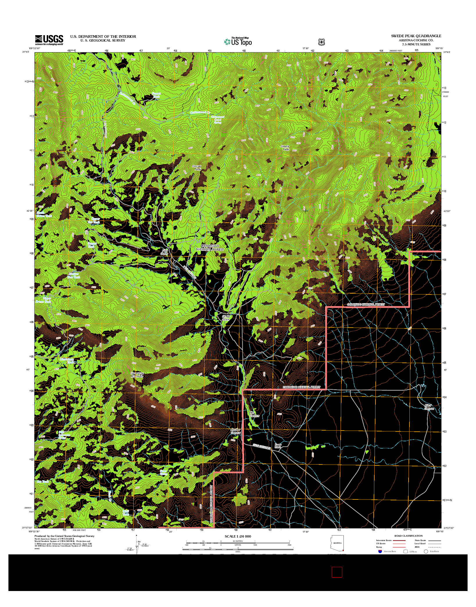 USGS US TOPO 7.5-MINUTE MAP FOR SWEDE PEAK, AZ 2012