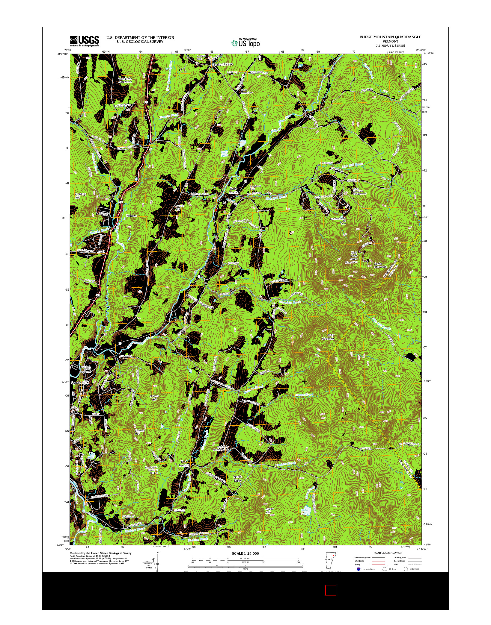 USGS US TOPO 7.5-MINUTE MAP FOR BURKE MOUNTAIN, VT 2012