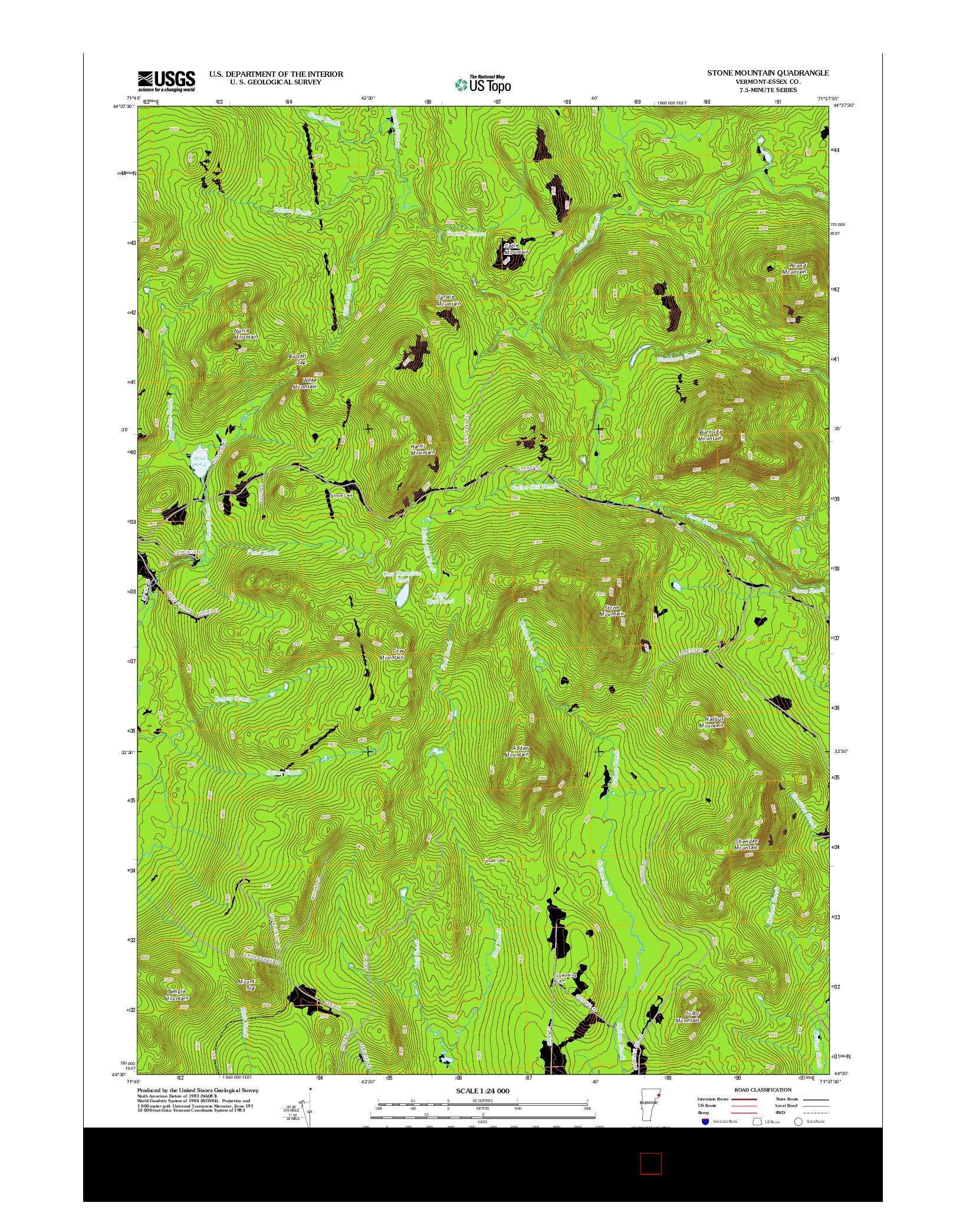 USGS US TOPO 7.5-MINUTE MAP FOR STONE MOUNTAIN, VT 2012