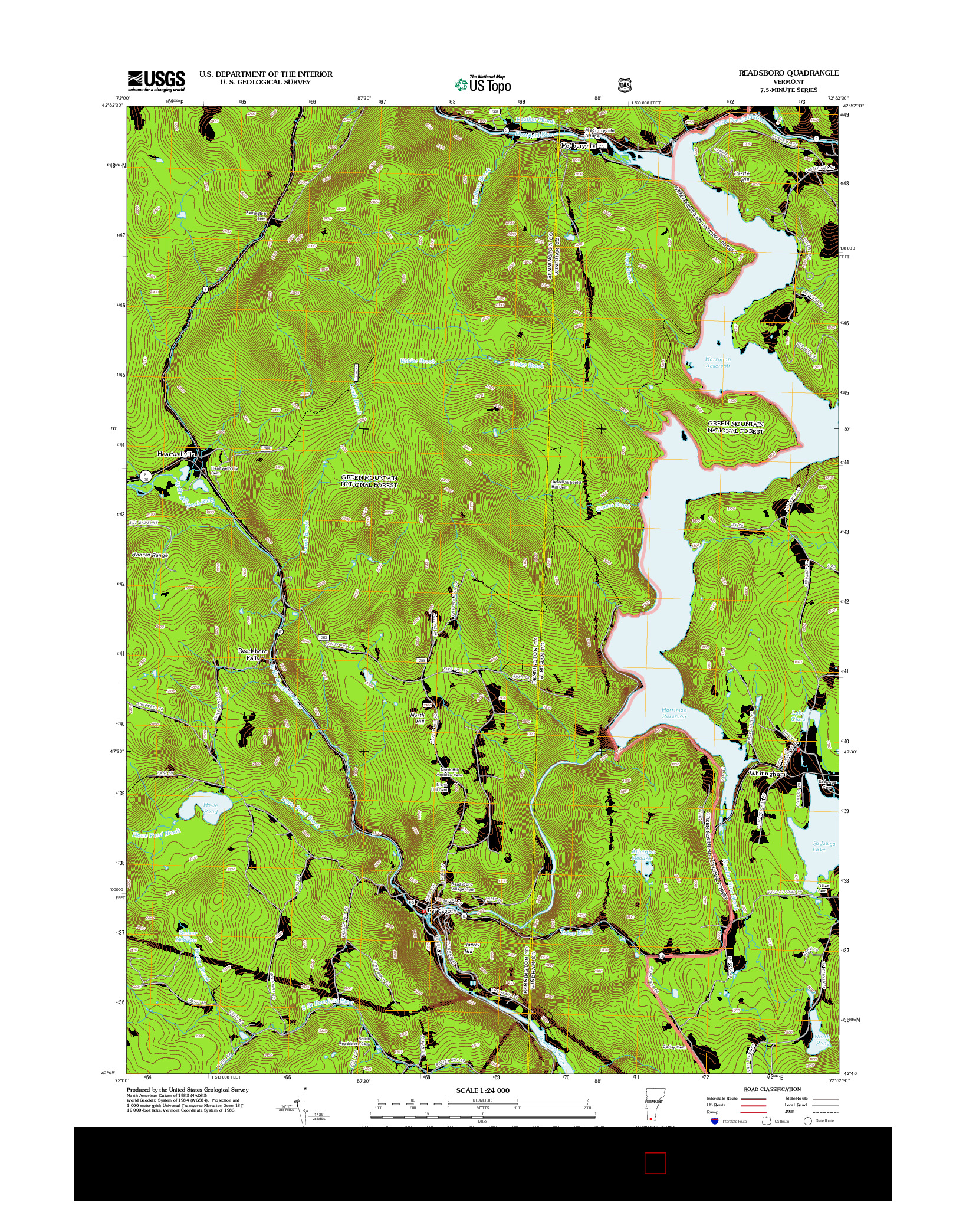 USGS US TOPO 7.5-MINUTE MAP FOR READSBORO, VT 2012