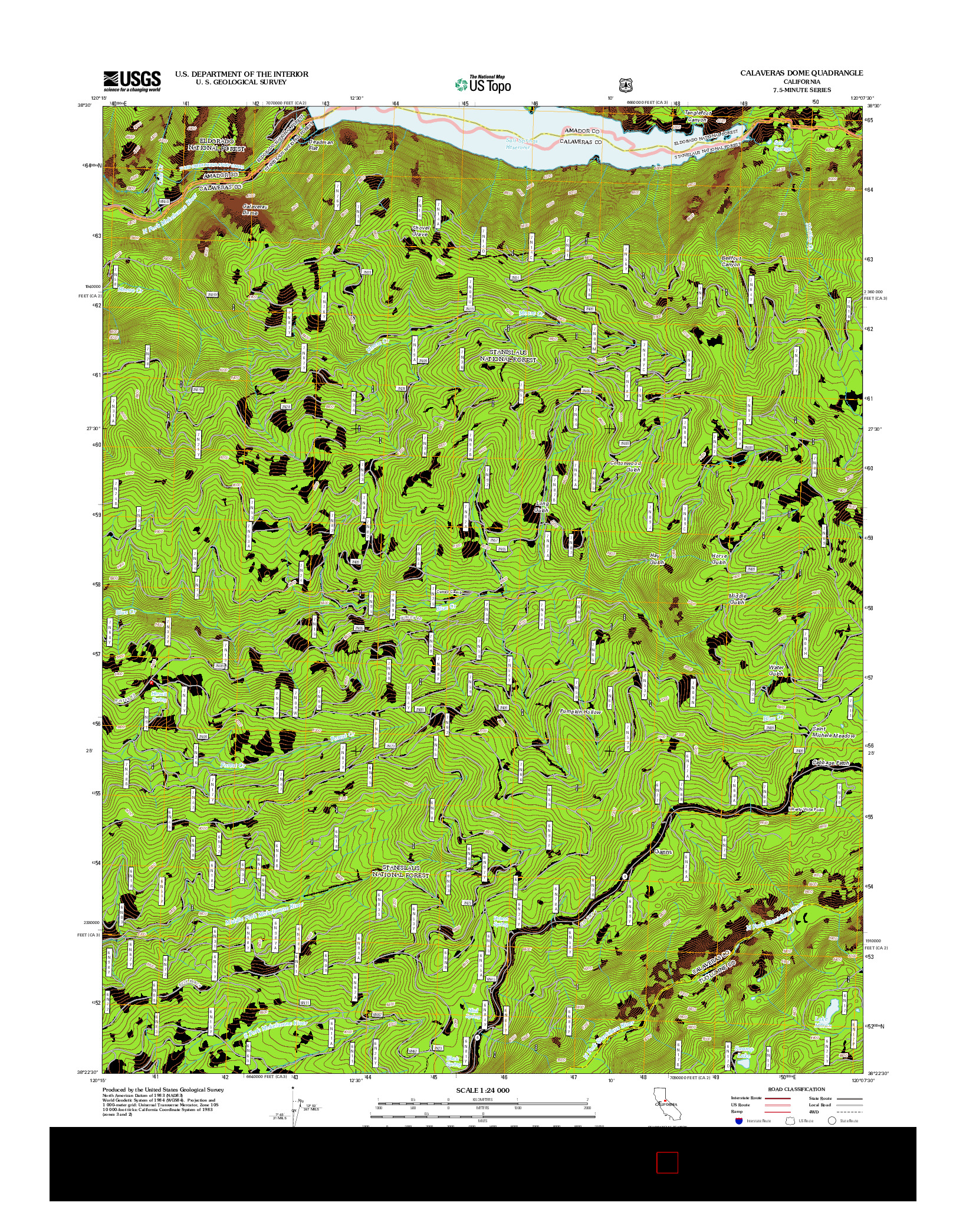 USGS US TOPO 7.5-MINUTE MAP FOR CALAVERAS DOME, CA 2012