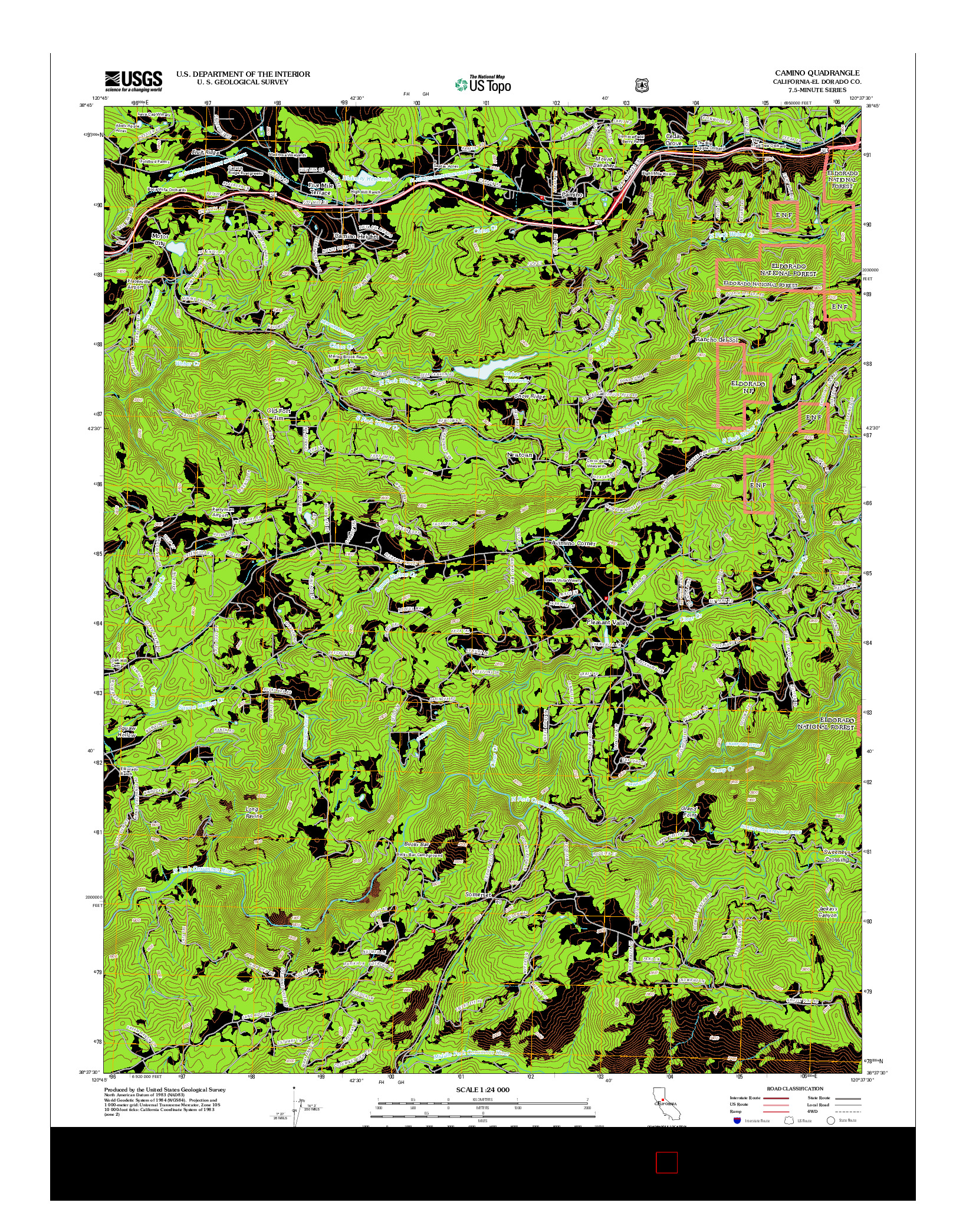 USGS US TOPO 7.5-MINUTE MAP FOR CAMINO, CA 2012