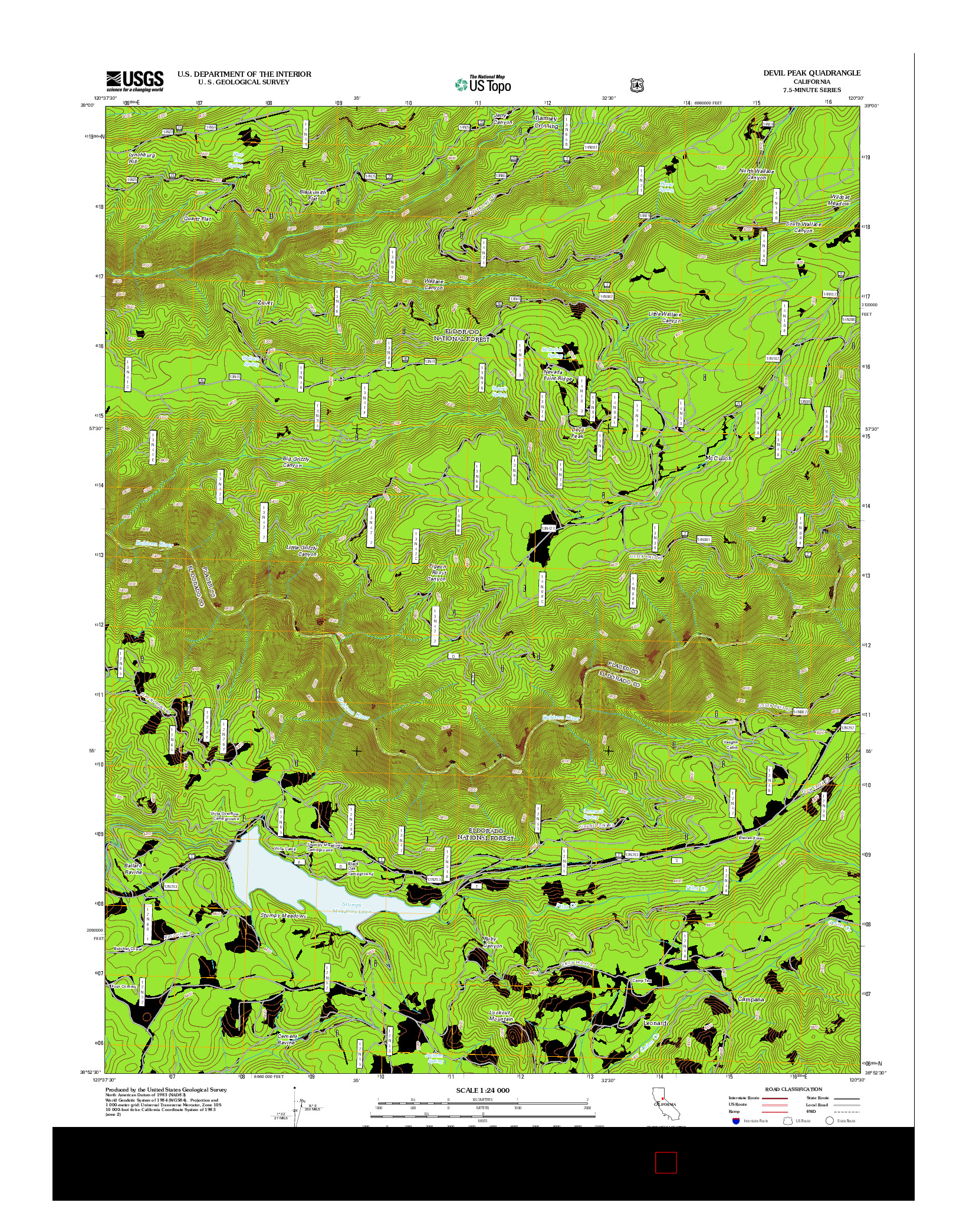 USGS US TOPO 7.5-MINUTE MAP FOR DEVIL PEAK, CA 2012