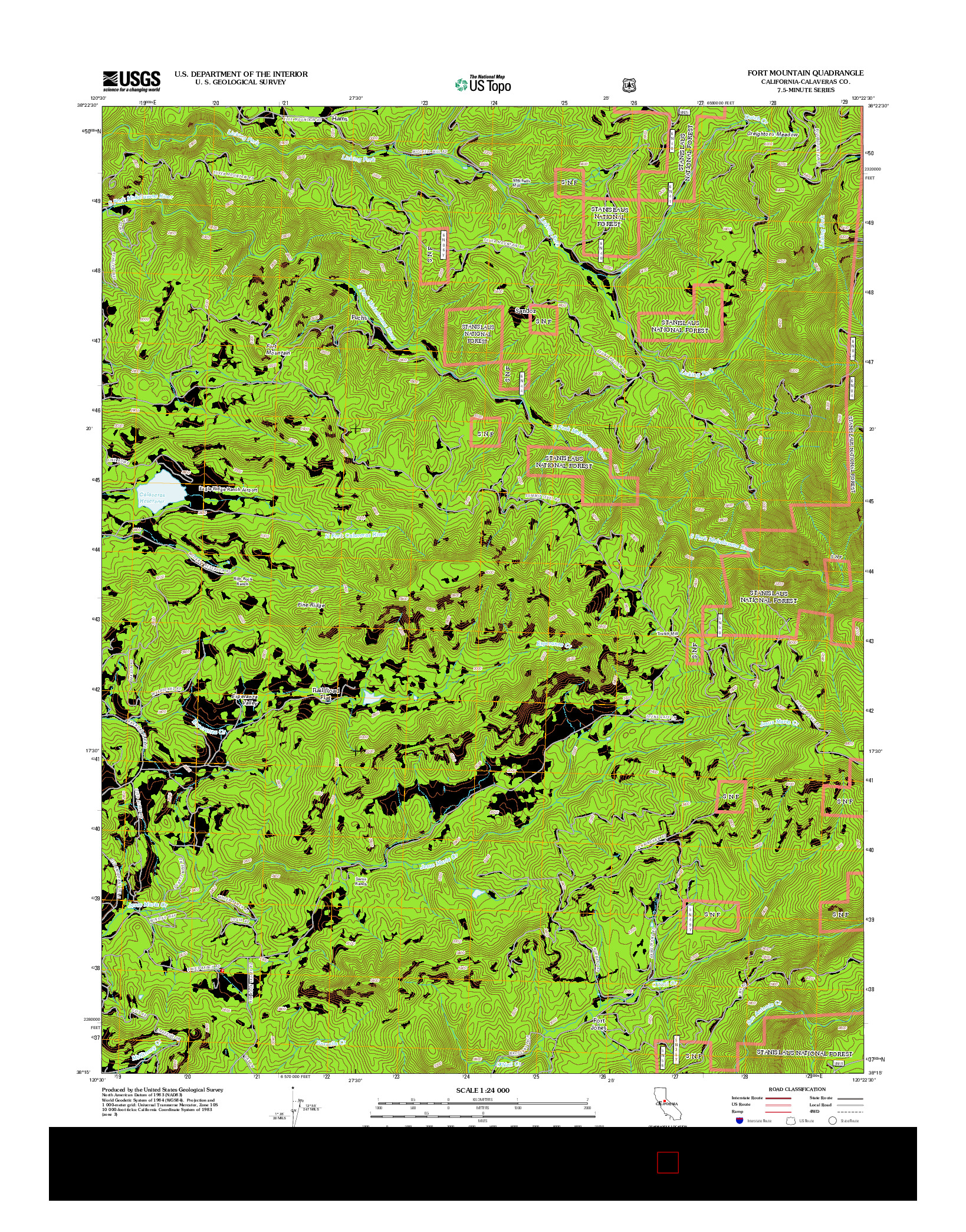 USGS US TOPO 7.5-MINUTE MAP FOR FORT MOUNTAIN, CA 2012