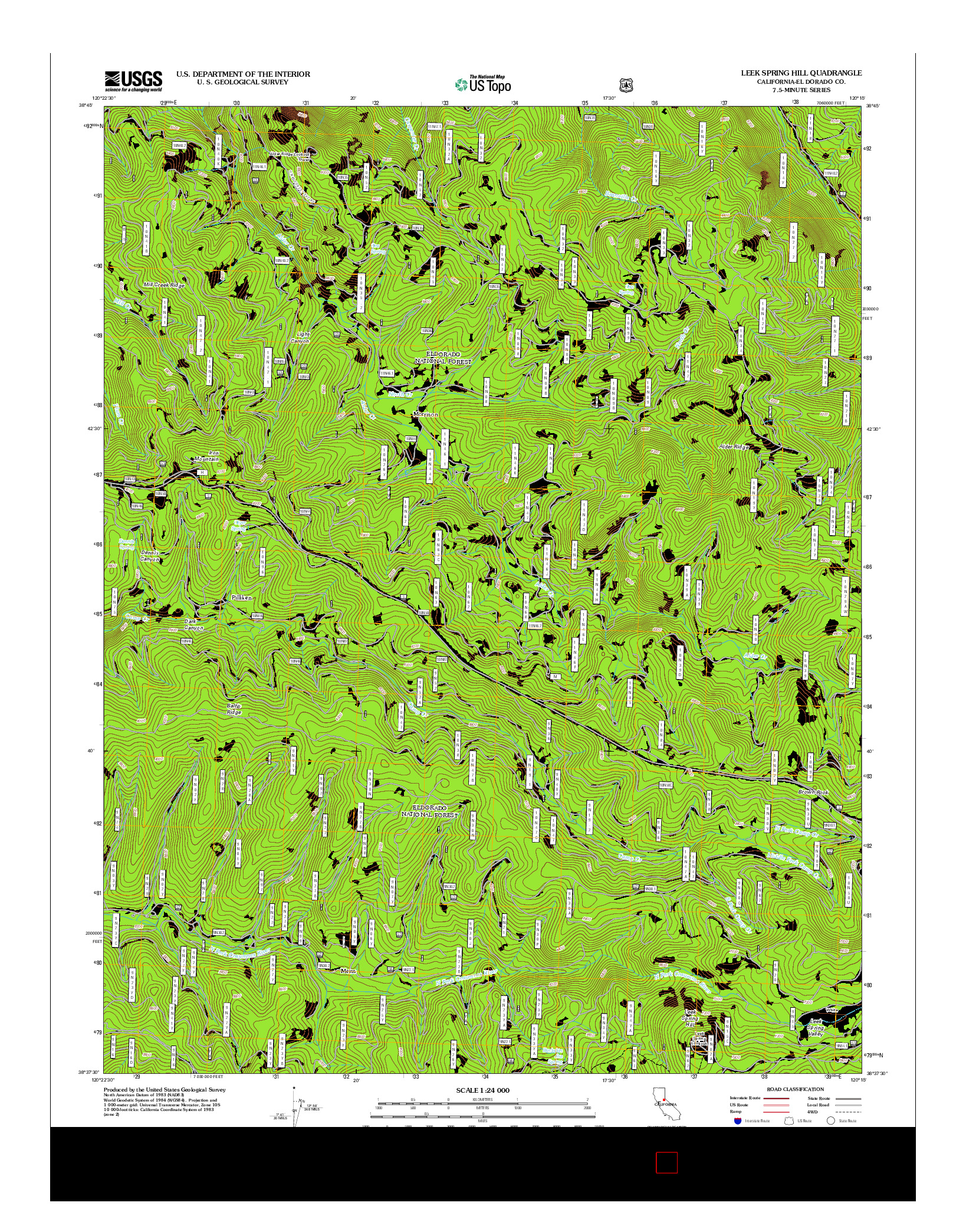 USGS US TOPO 7.5-MINUTE MAP FOR LEEK SPRING HILL, CA 2012