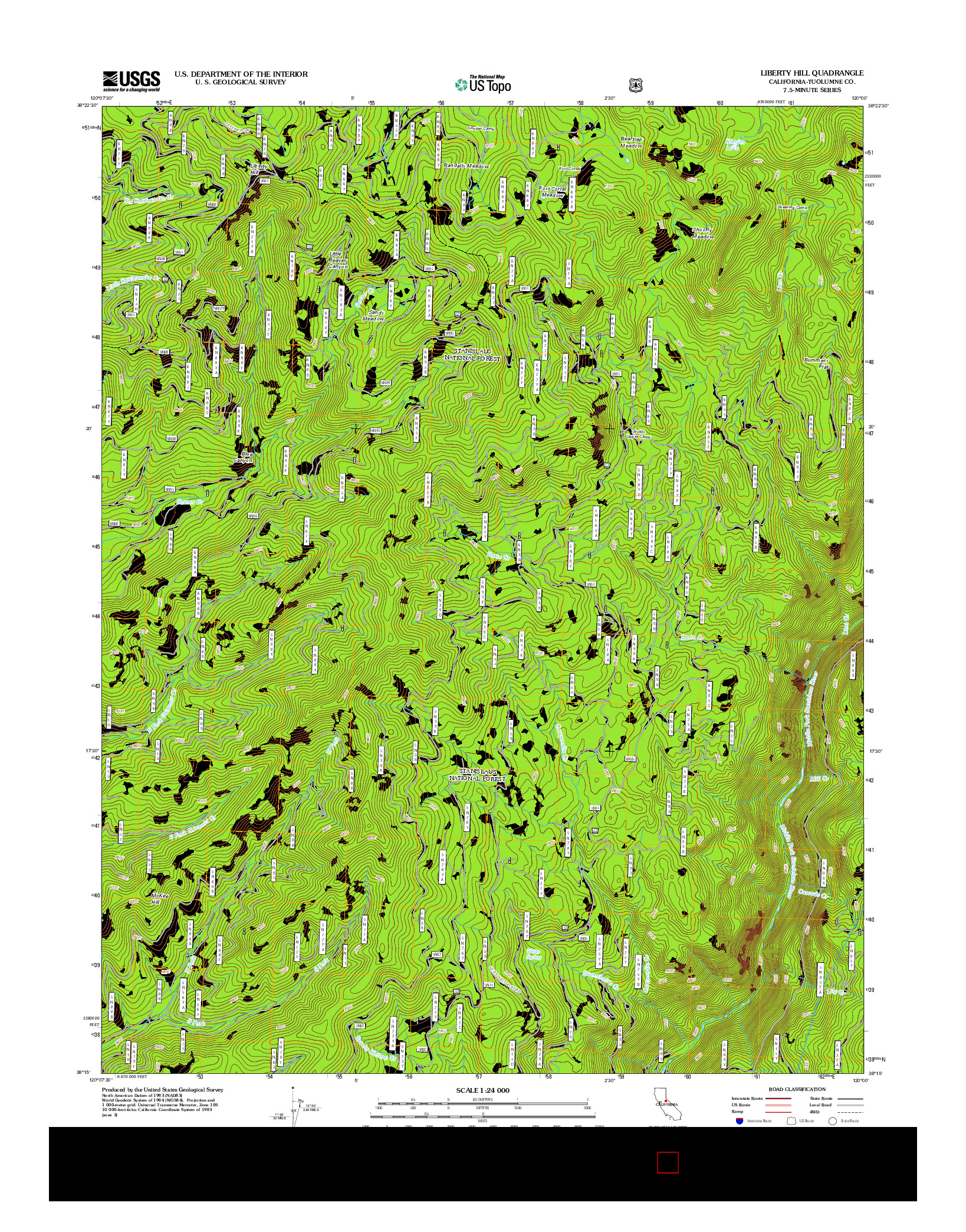 USGS US TOPO 7.5-MINUTE MAP FOR LIBERTY HILL, CA 2012