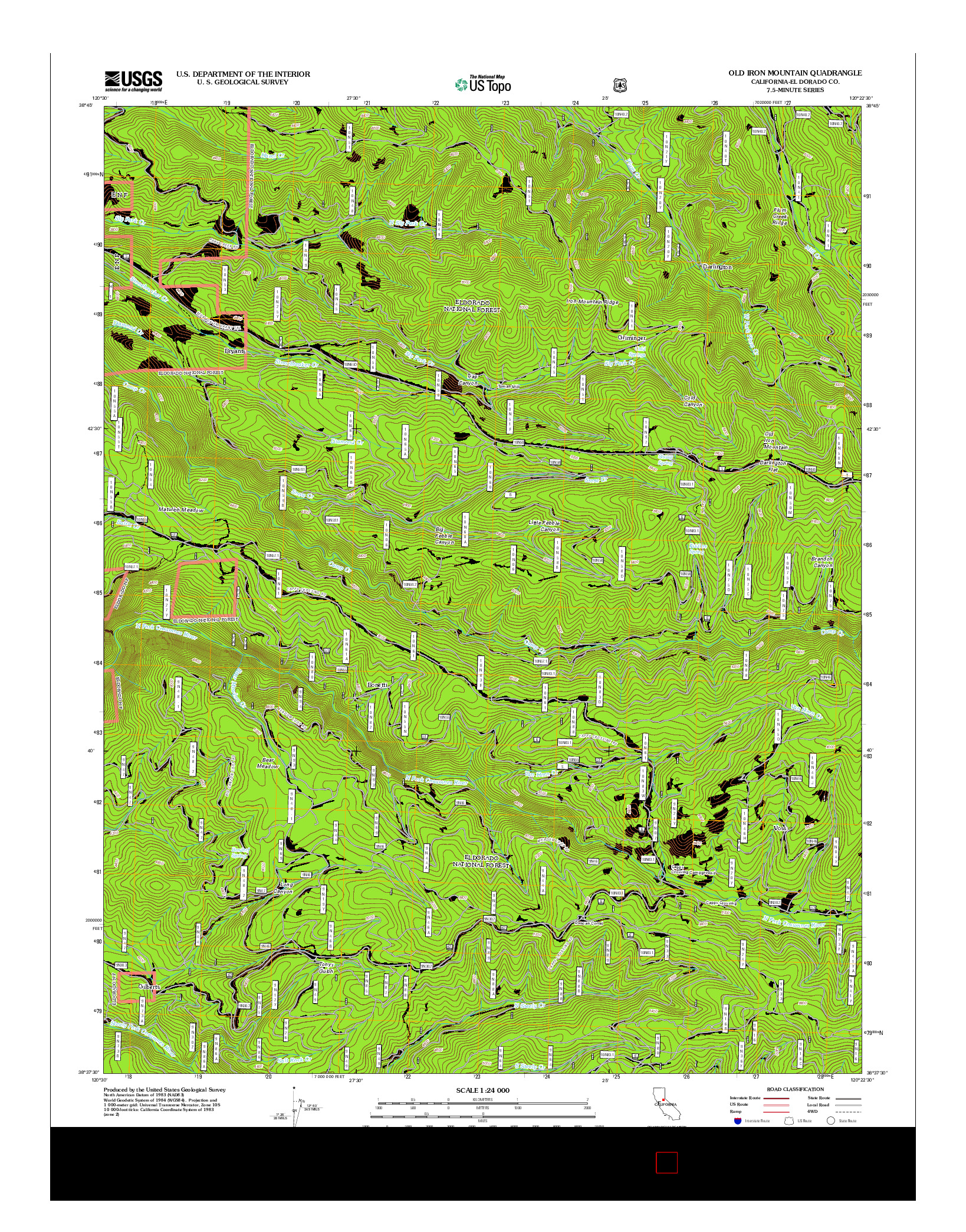 USGS US TOPO 7.5-MINUTE MAP FOR OLD IRON MOUNTAIN, CA 2012