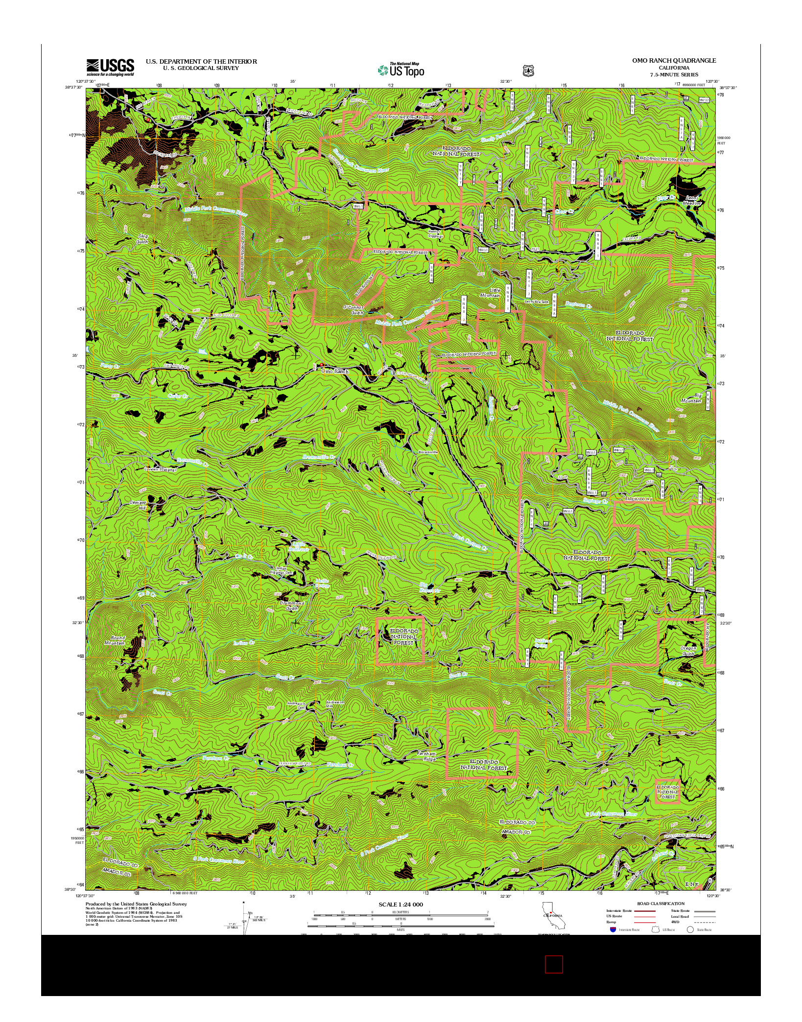 USGS US TOPO 7.5-MINUTE MAP FOR OMO RANCH, CA 2012