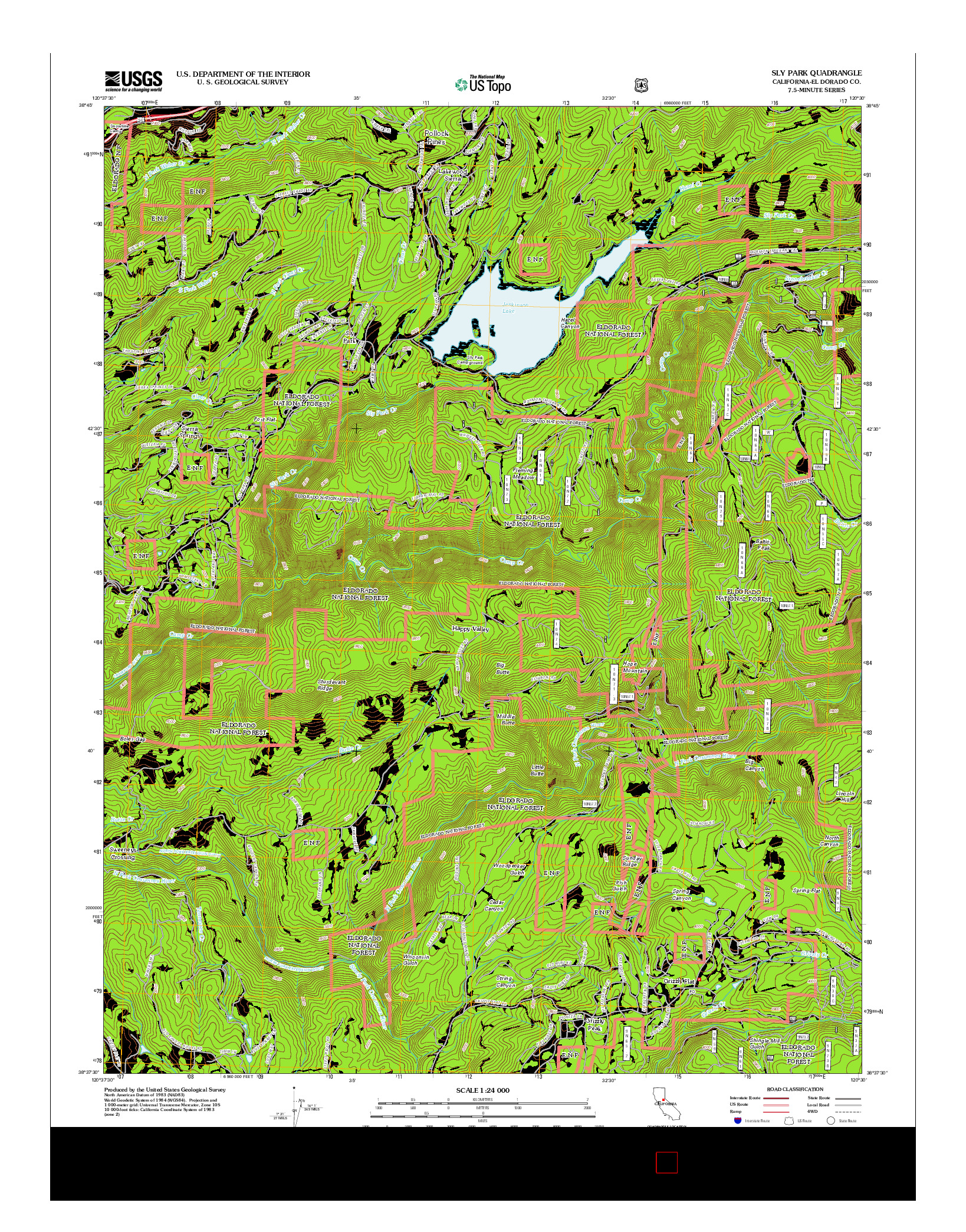 USGS US TOPO 7.5-MINUTE MAP FOR SLY PARK, CA 2012