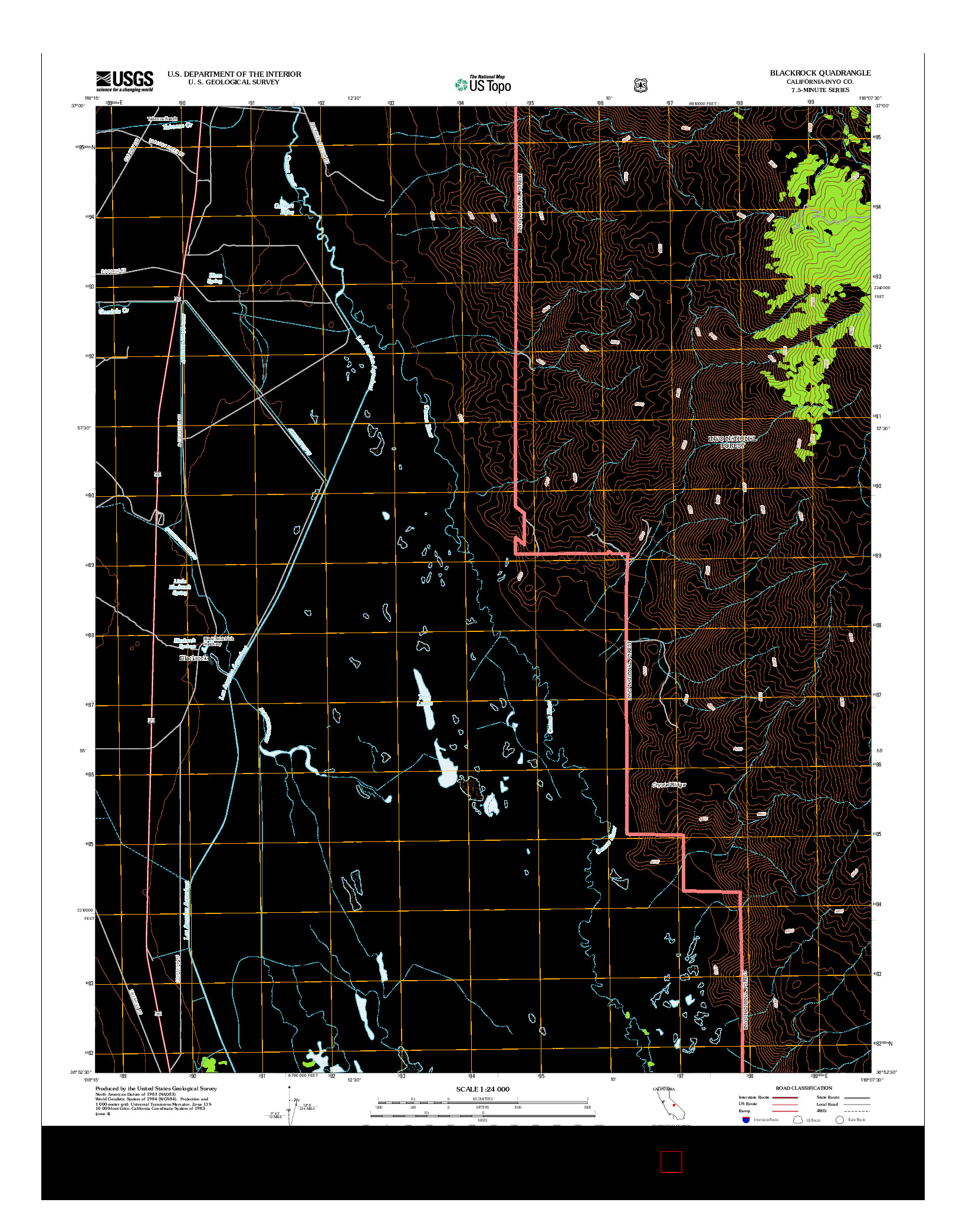 USGS US TOPO 7.5-MINUTE MAP FOR BLACKROCK, CA 2012