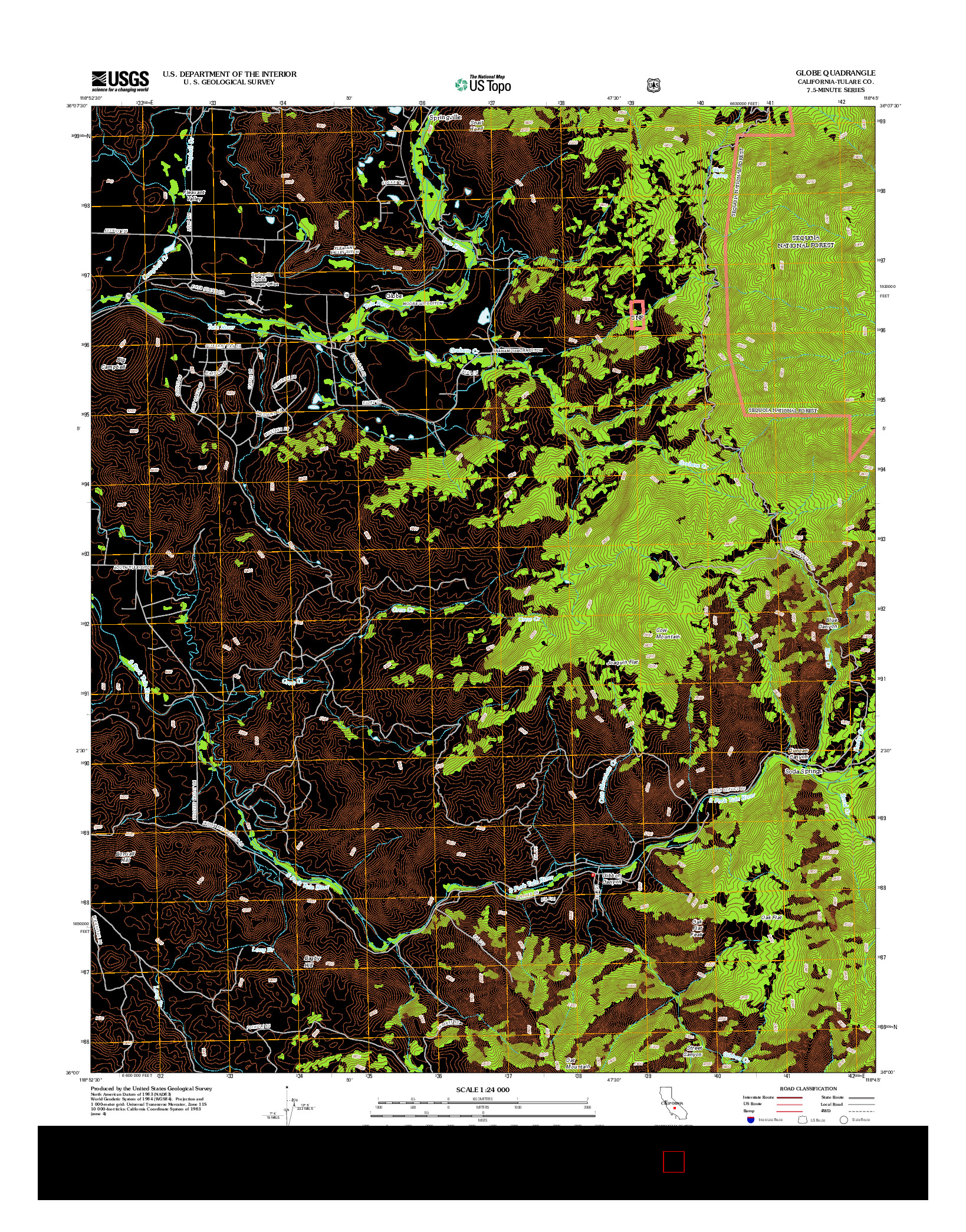 USGS US TOPO 7.5-MINUTE MAP FOR GLOBE, CA 2012