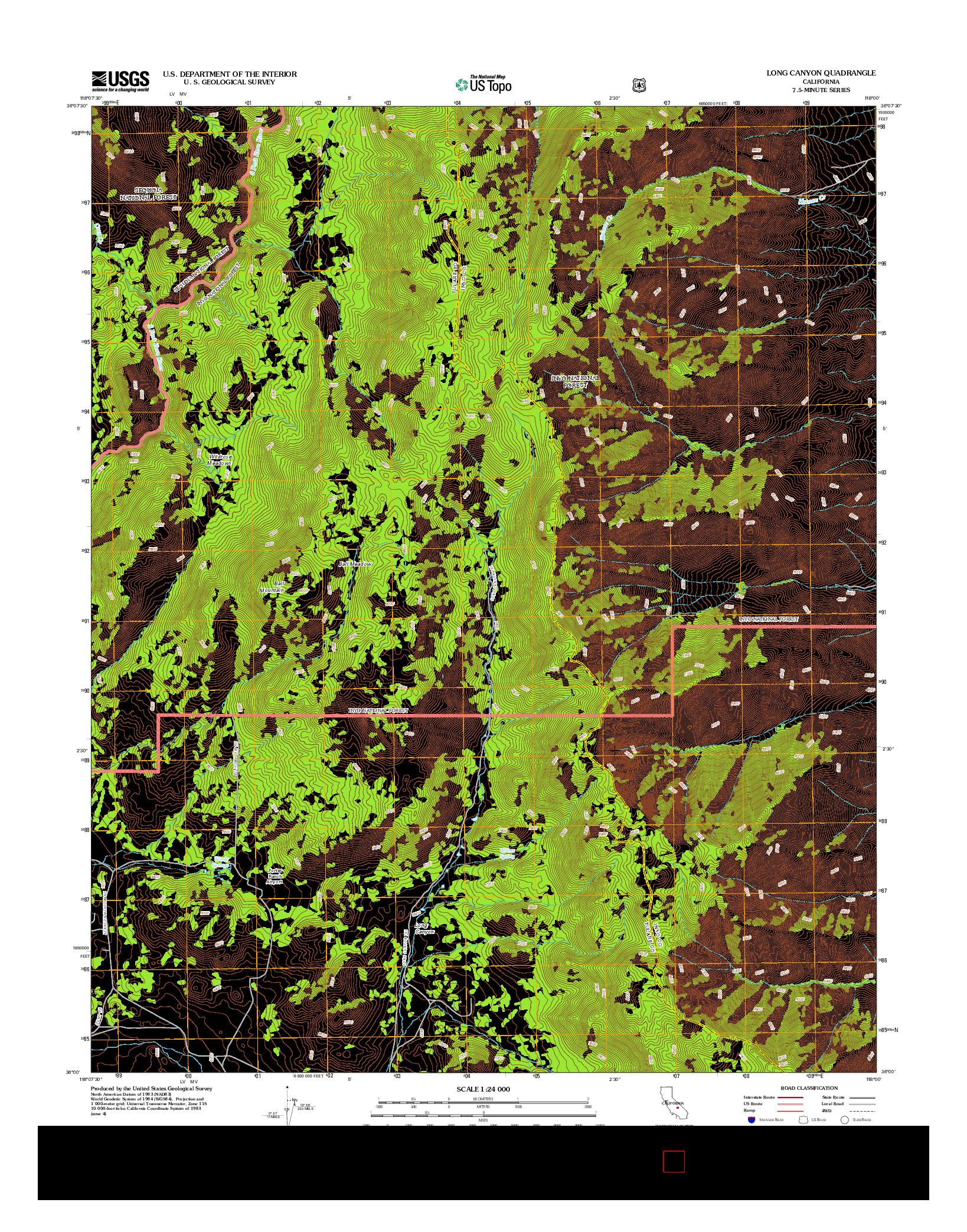 USGS US TOPO 7.5-MINUTE MAP FOR LONG CANYON, CA 2012