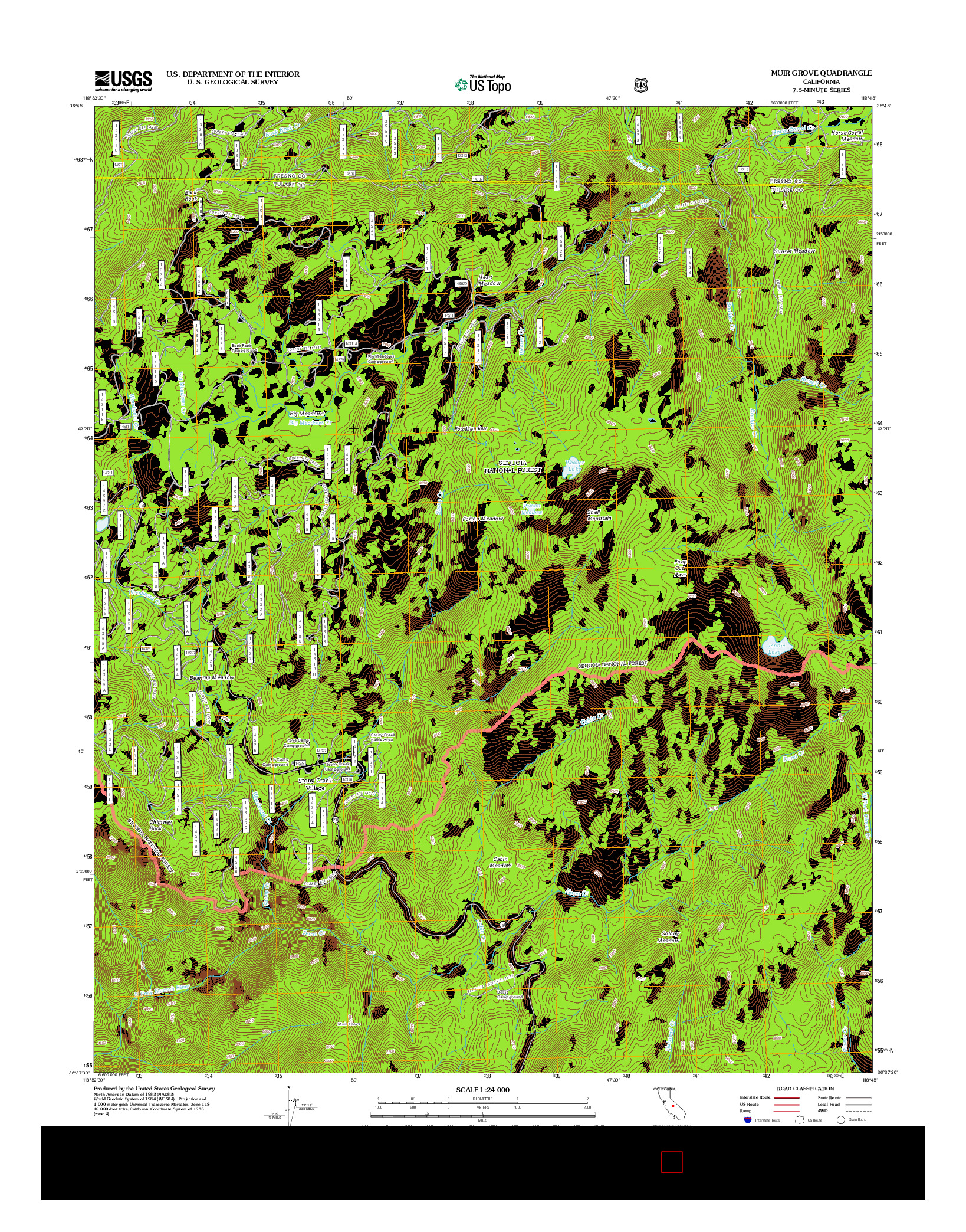 USGS US TOPO 7.5-MINUTE MAP FOR MUIR GROVE, CA 2012