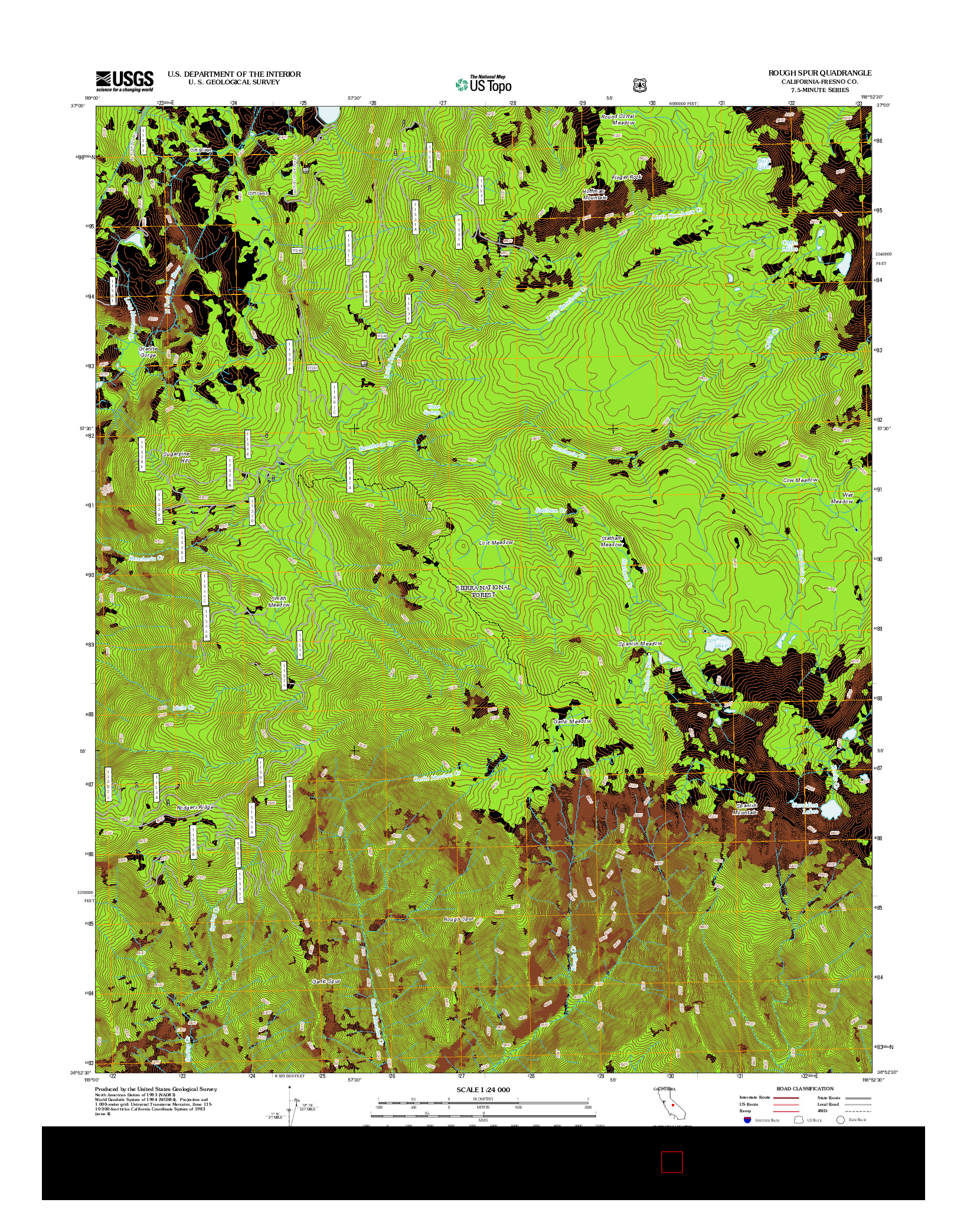 USGS US TOPO 7.5-MINUTE MAP FOR ROUGH SPUR, CA 2012