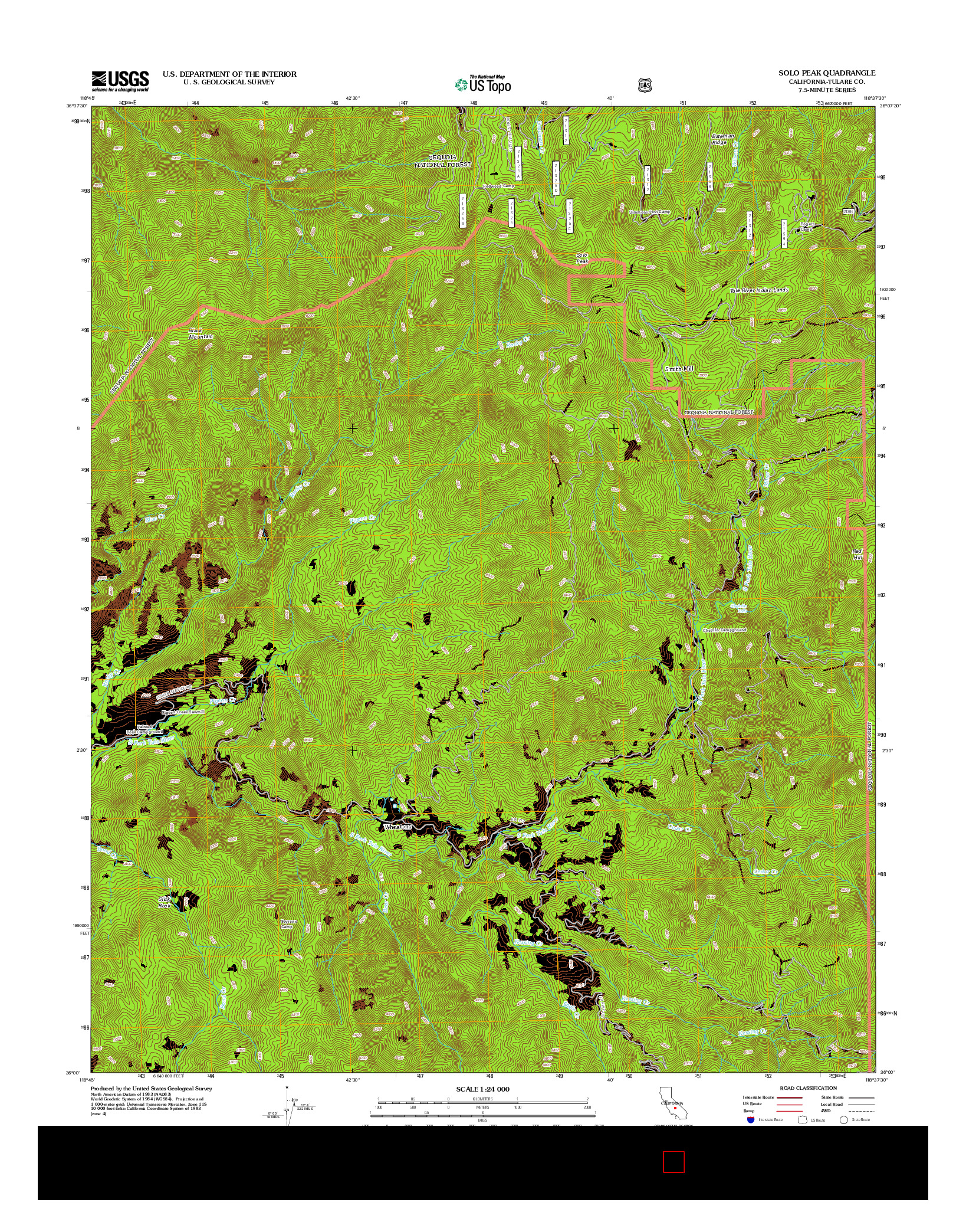 USGS US TOPO 7.5-MINUTE MAP FOR SOLO PEAK, CA 2012