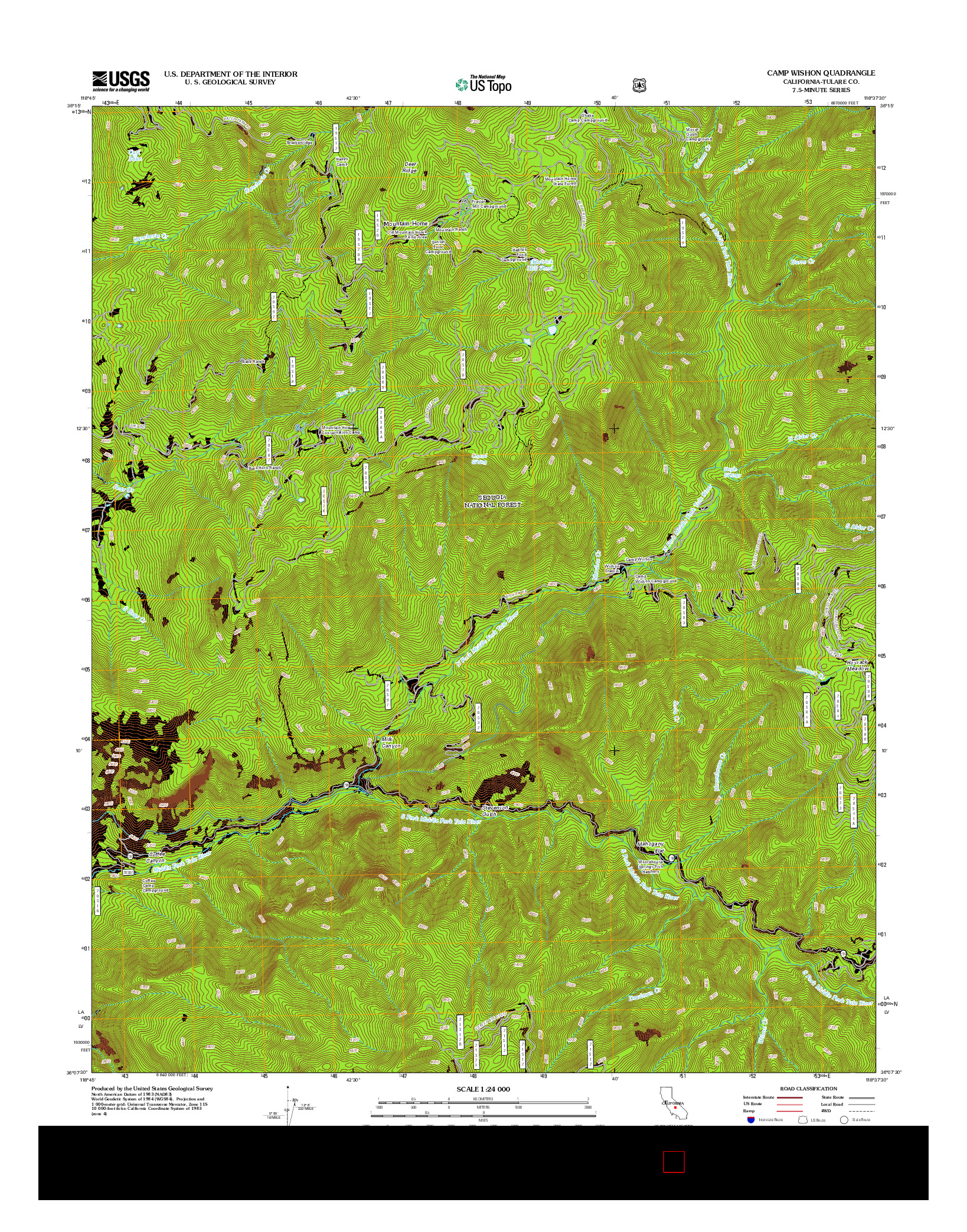 USGS US TOPO 7.5-MINUTE MAP FOR CAMP WISHON, CA 2012