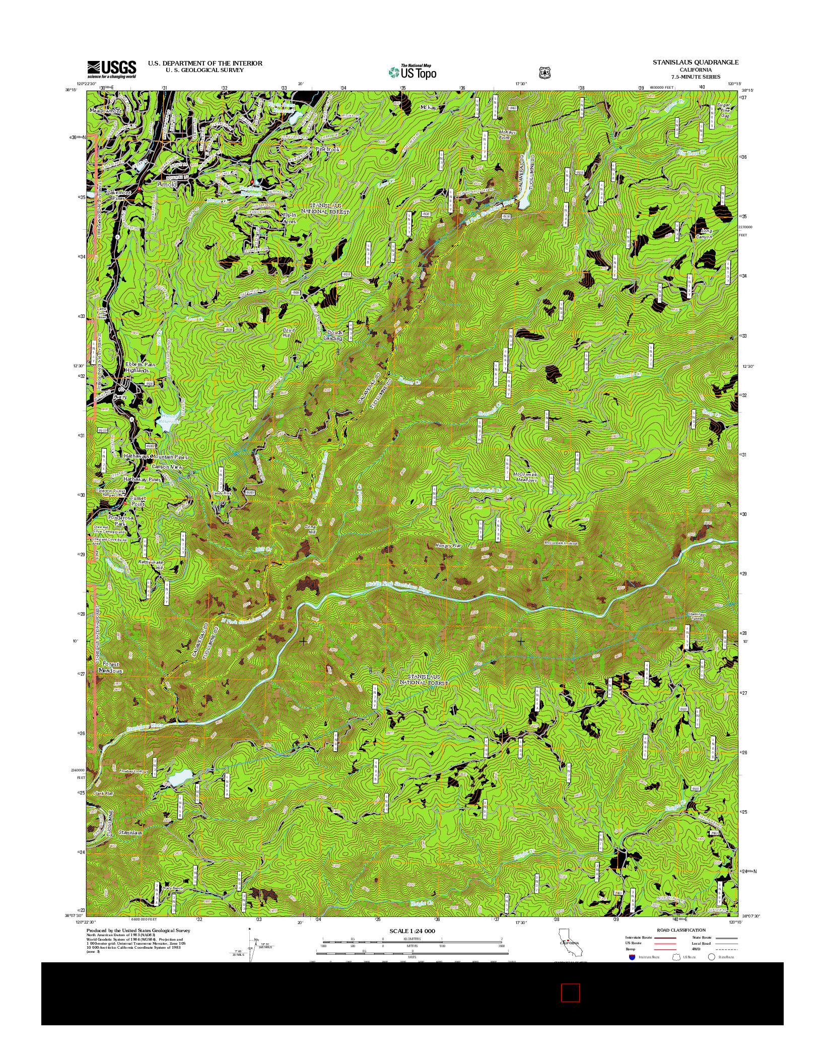 USGS US TOPO 7.5-MINUTE MAP FOR STANISLAUS, CA 2012