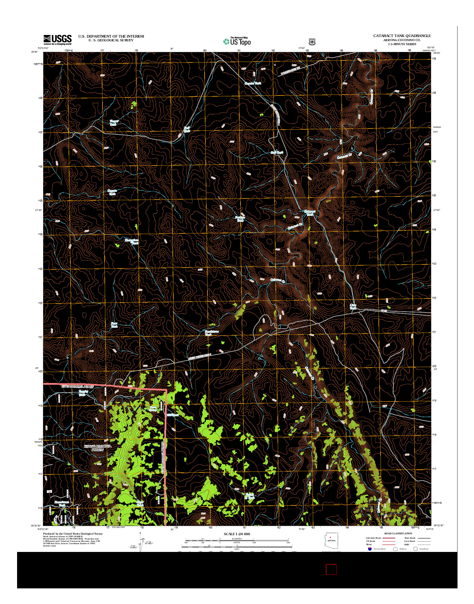 USGS US TOPO 7.5-MINUTE MAP FOR CATARACT TANK, AZ 2012