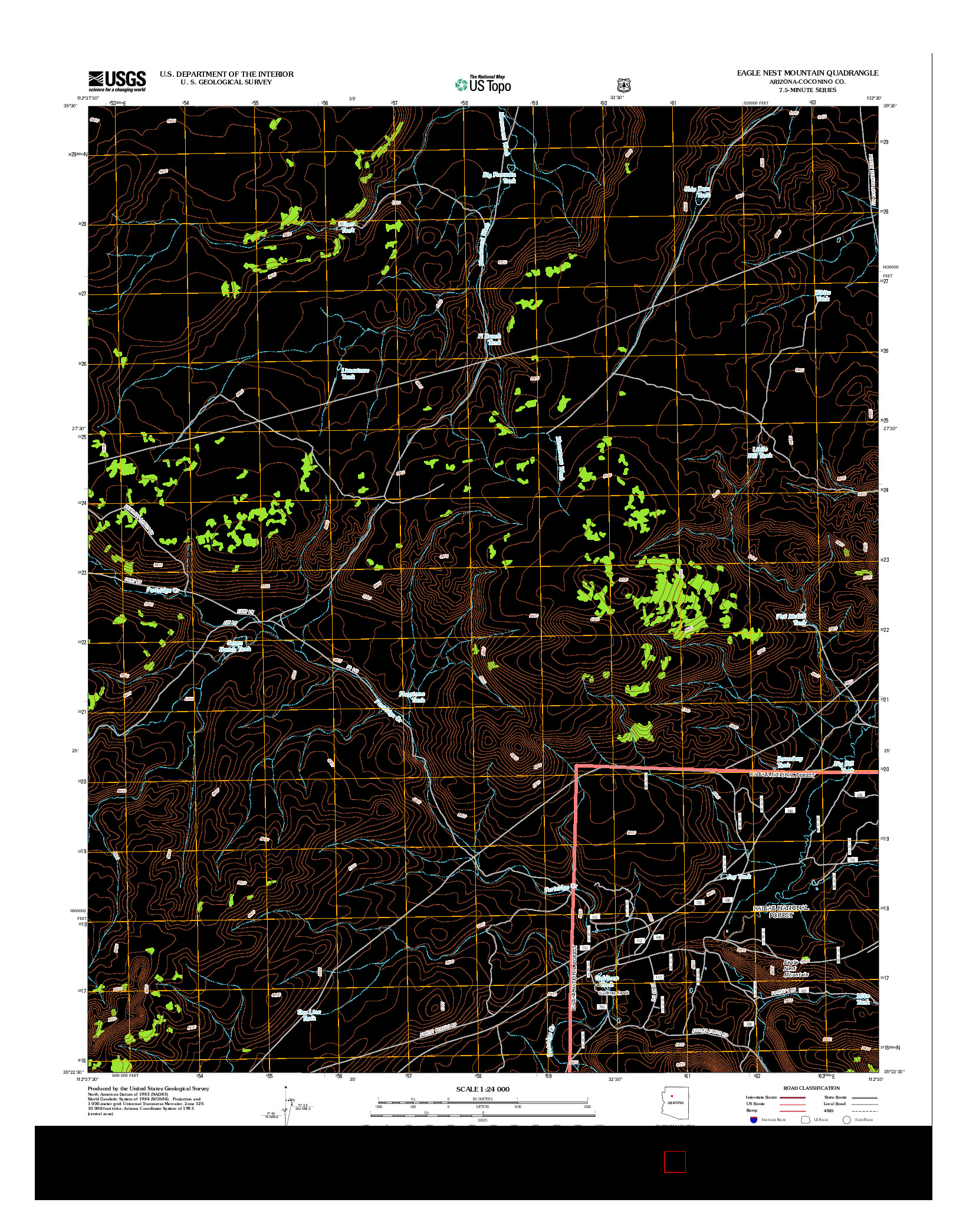 USGS US TOPO 7.5-MINUTE MAP FOR EAGLE NEST MOUNTAIN, AZ 2012
