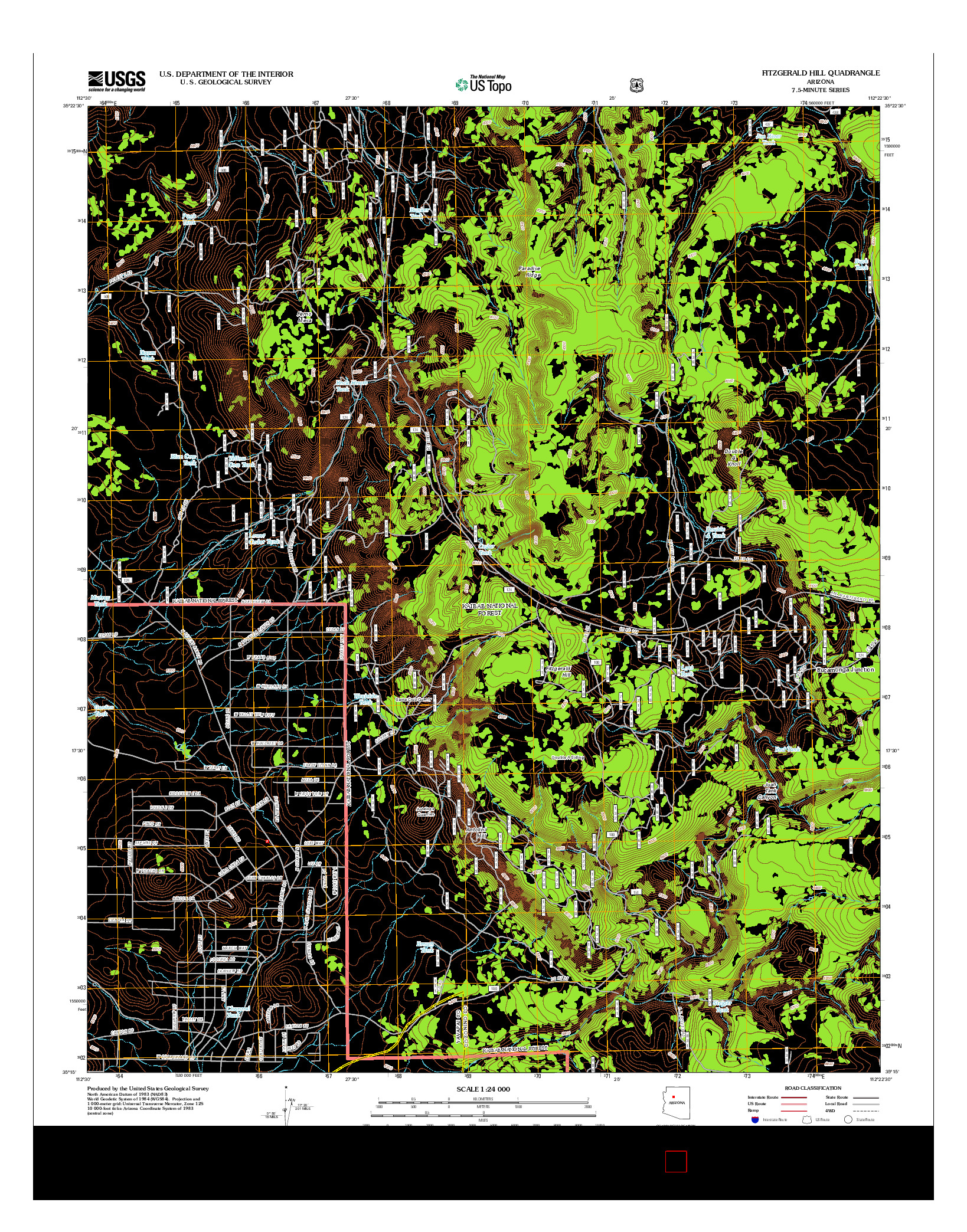 USGS US TOPO 7.5-MINUTE MAP FOR FITZGERALD HILL, AZ 2012