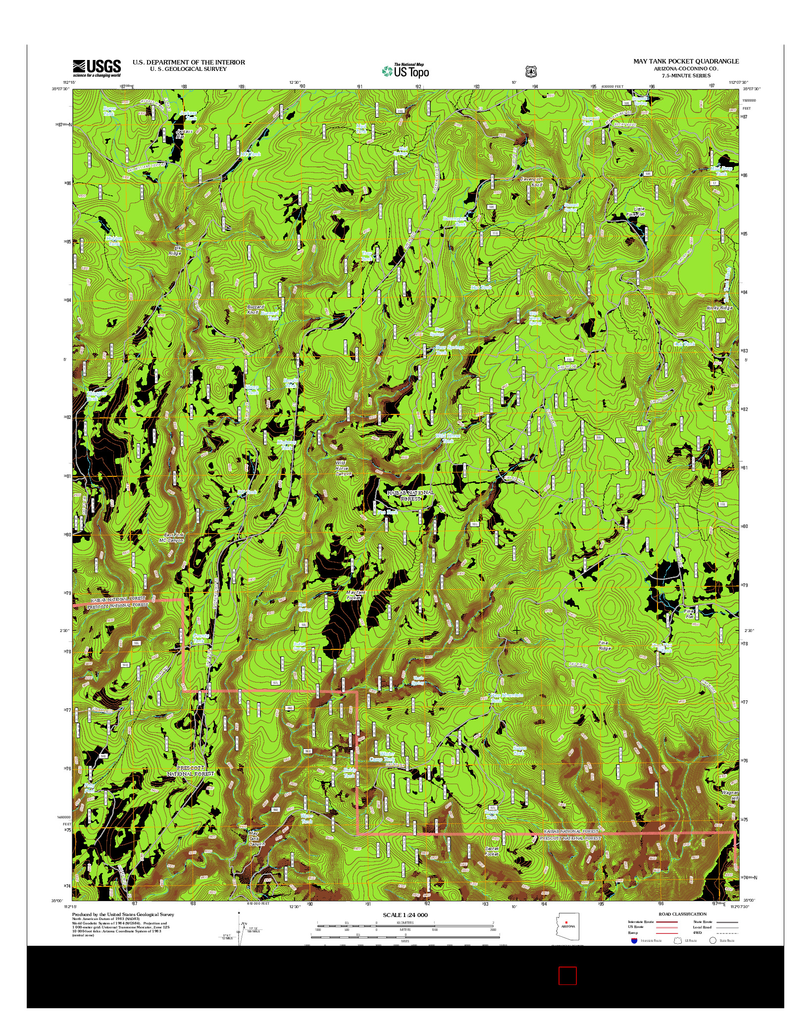 USGS US TOPO 7.5-MINUTE MAP FOR MAY TANK POCKET, AZ 2012