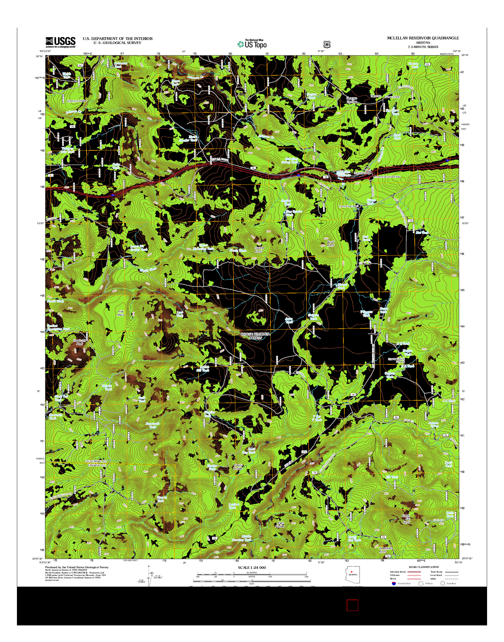 USGS US TOPO 7.5-MINUTE MAP FOR MCLELLAN RESERVOIR, AZ 2012
