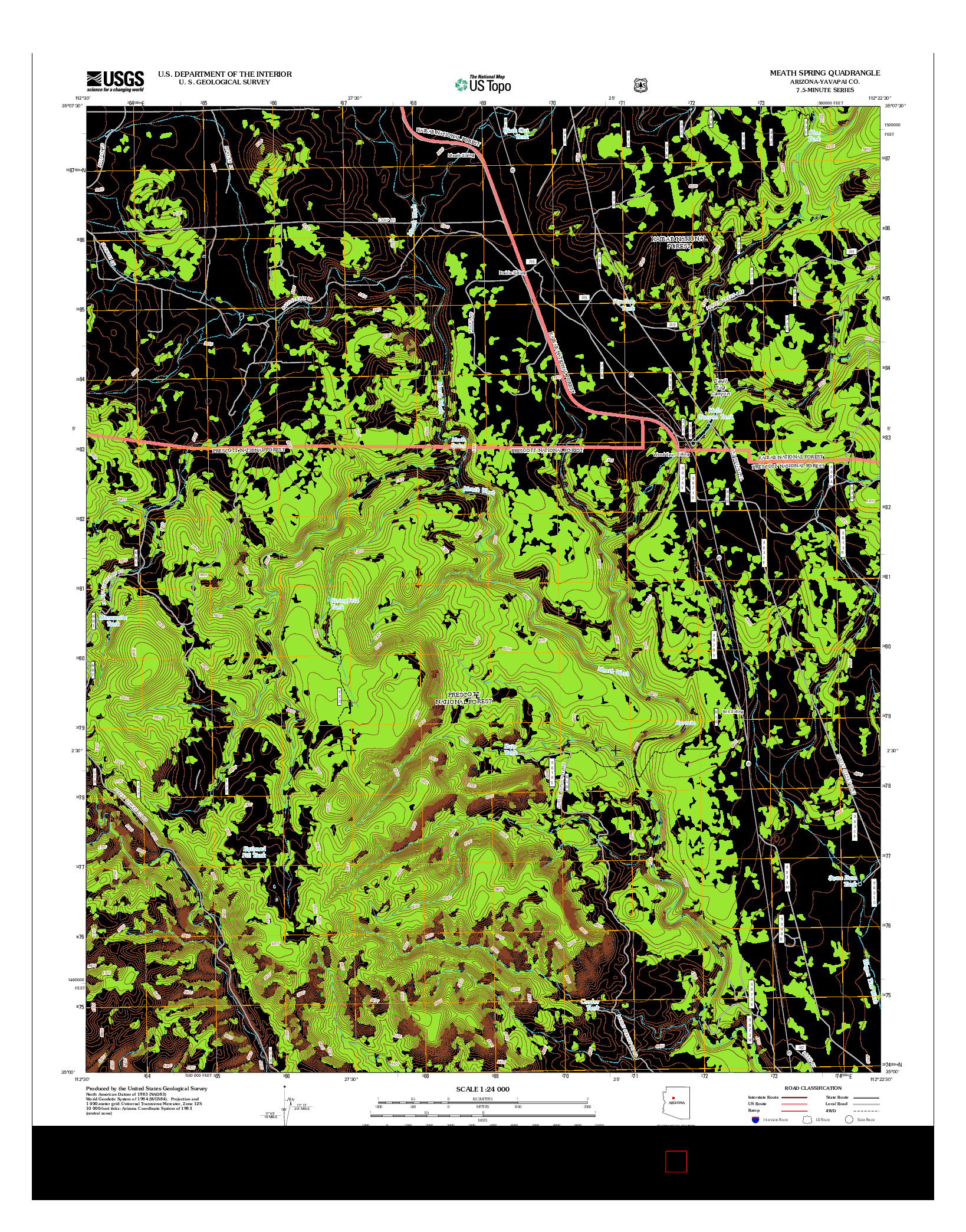 USGS US TOPO 7.5-MINUTE MAP FOR MEATH SPRING, AZ 2012