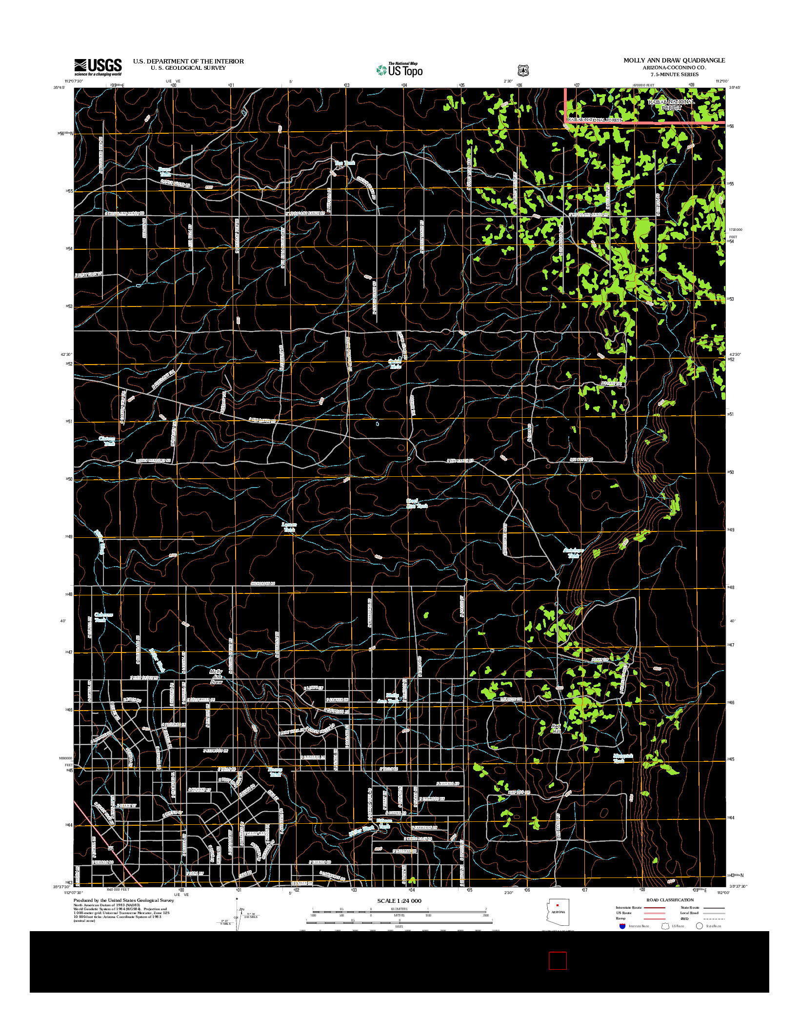 USGS US TOPO 7.5-MINUTE MAP FOR MOLLY ANN DRAW, AZ 2012