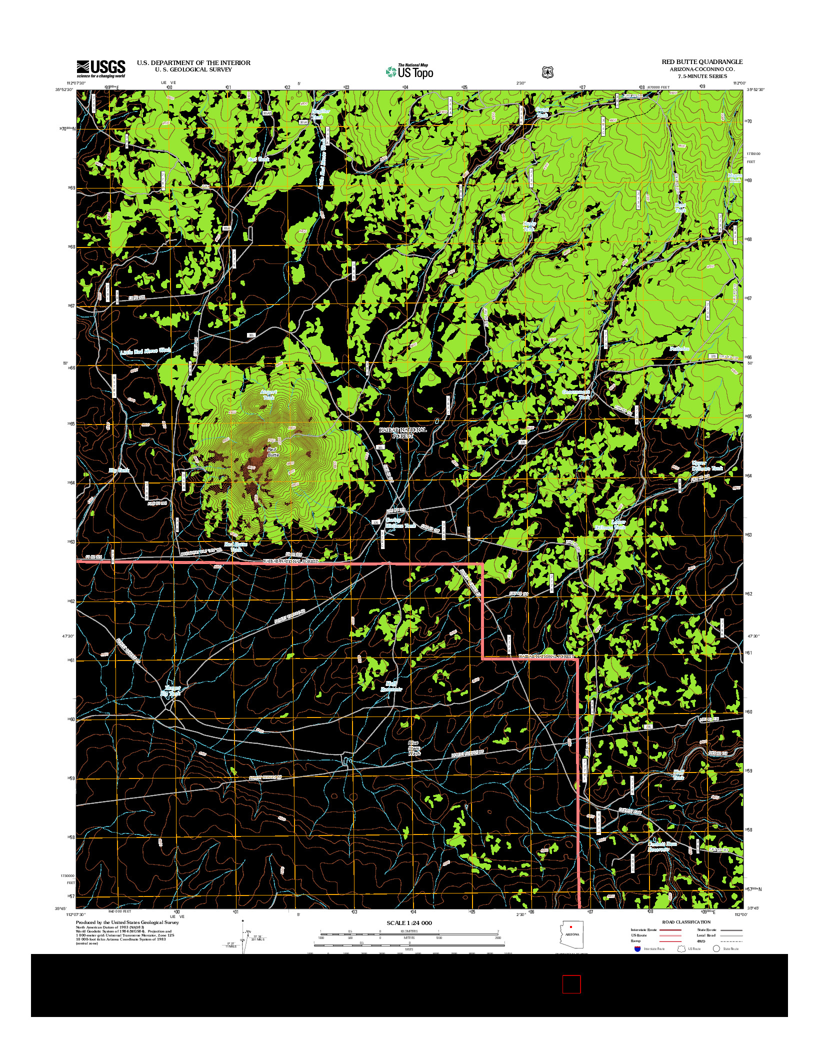 USGS US TOPO 7.5-MINUTE MAP FOR RED BUTTE, AZ 2012