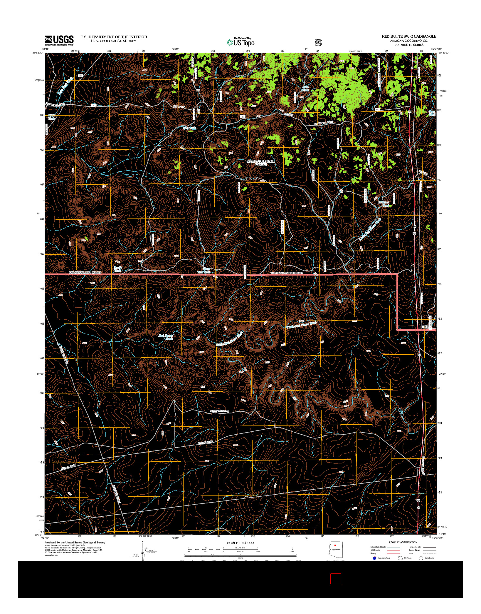 USGS US TOPO 7.5-MINUTE MAP FOR RED BUTTE SW, AZ 2012