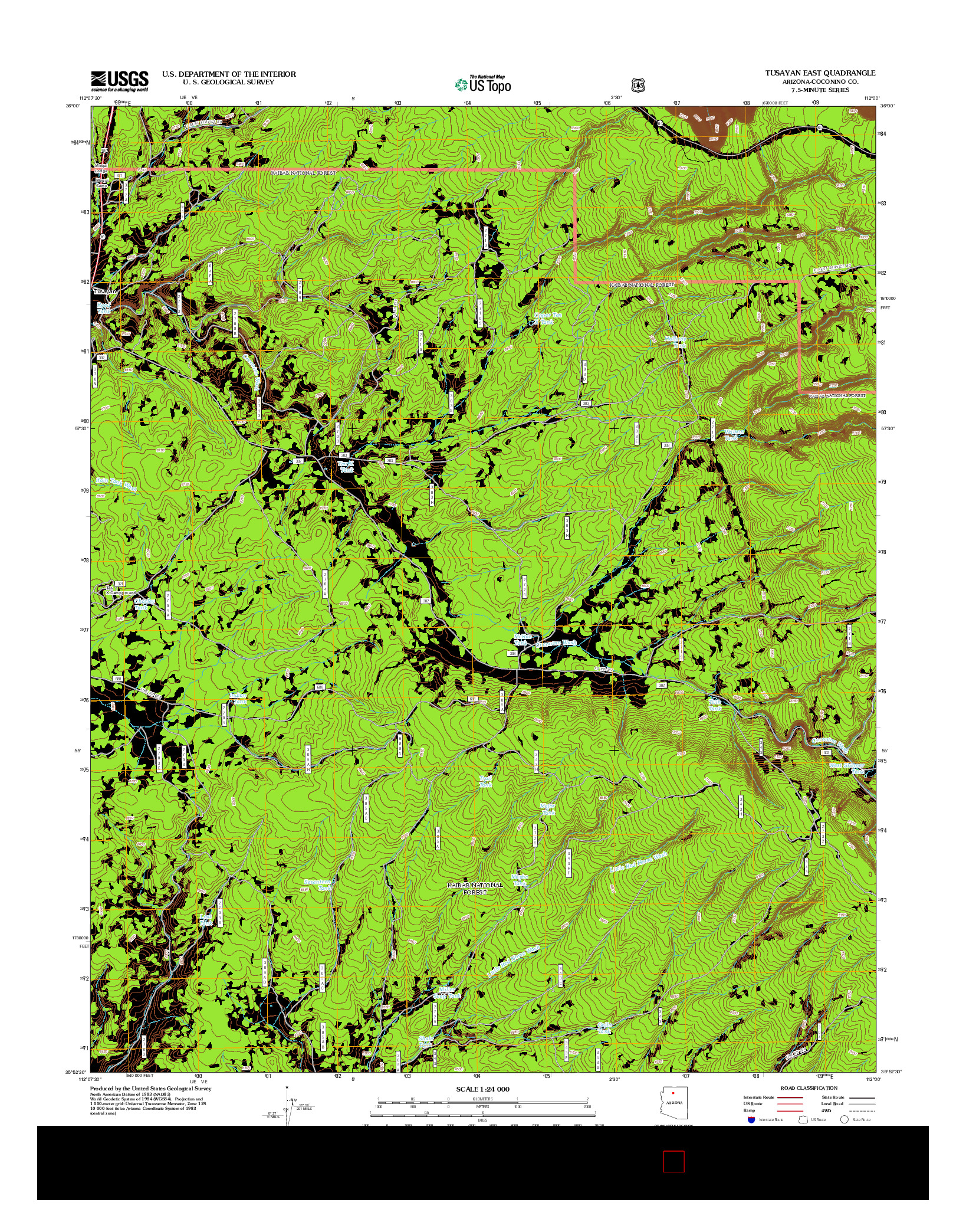 USGS US TOPO 7.5-MINUTE MAP FOR TUSAYAN EAST, AZ 2012