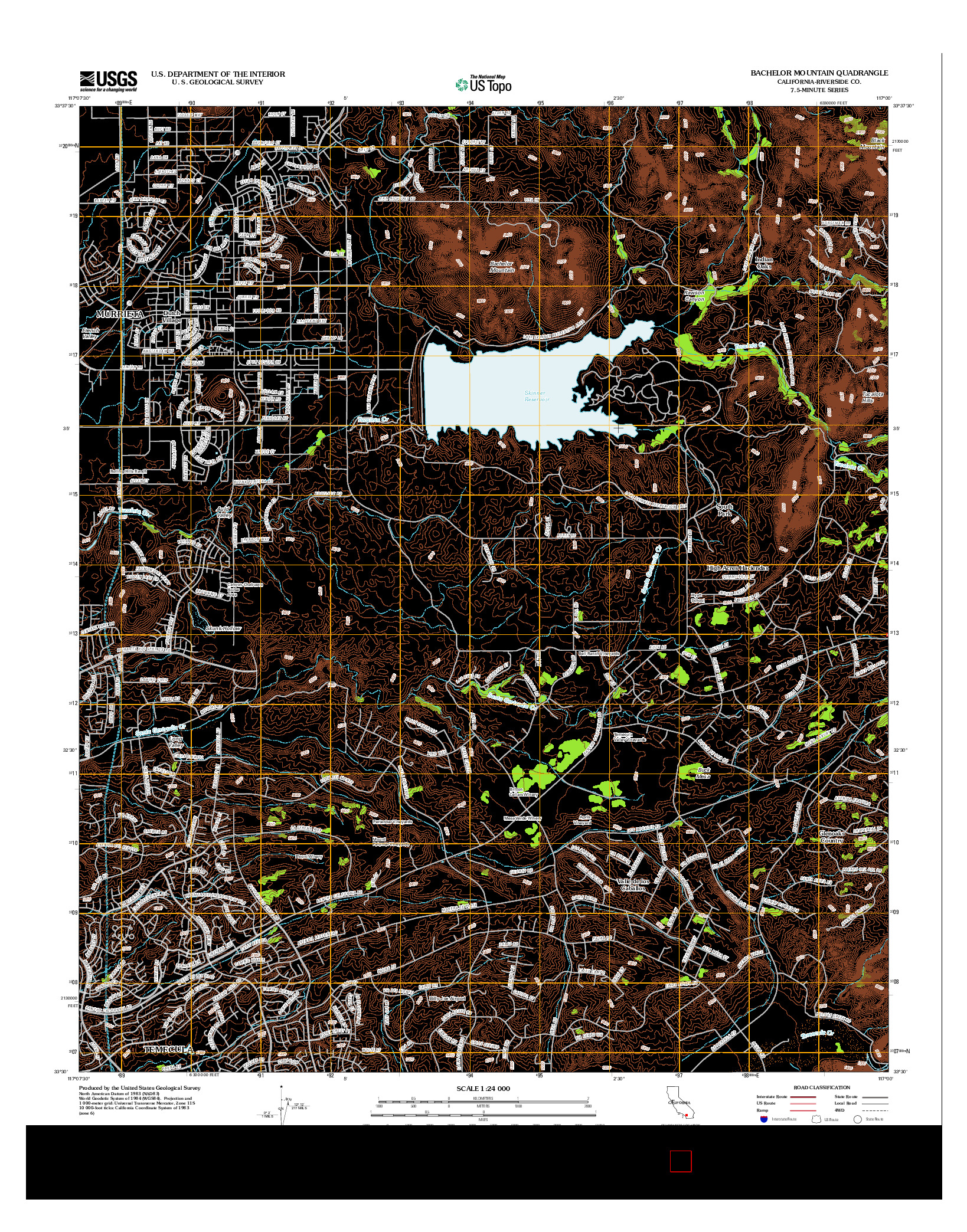 USGS US TOPO 7.5-MINUTE MAP FOR BACHELOR MOUNTAIN, CA 2012