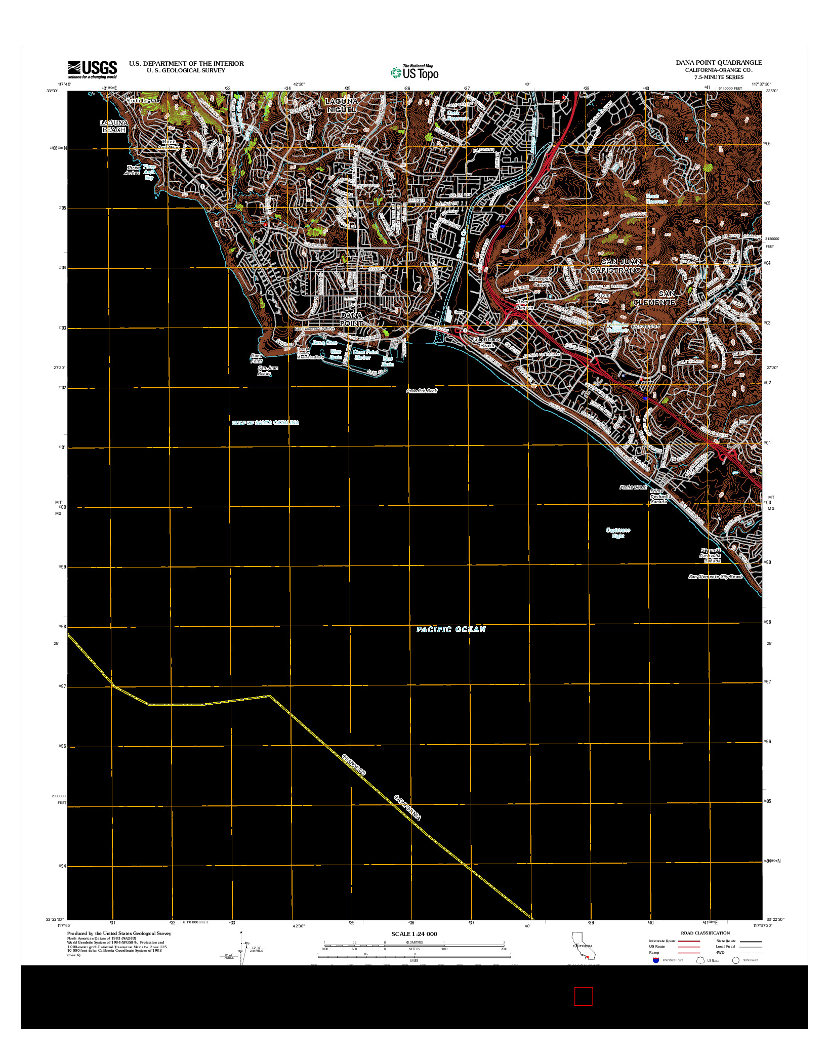 USGS US TOPO 7.5-MINUTE MAP FOR DANA POINT, CA 2012