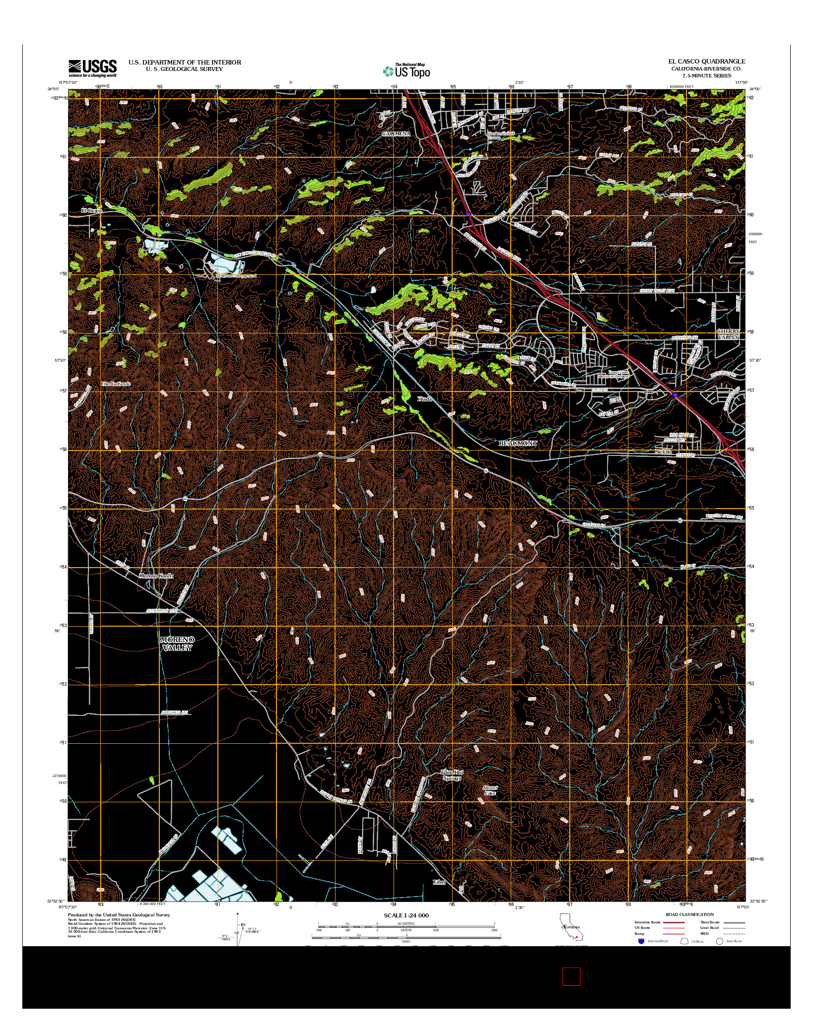 USGS US TOPO 7.5-MINUTE MAP FOR EL CASCO, CA 2012