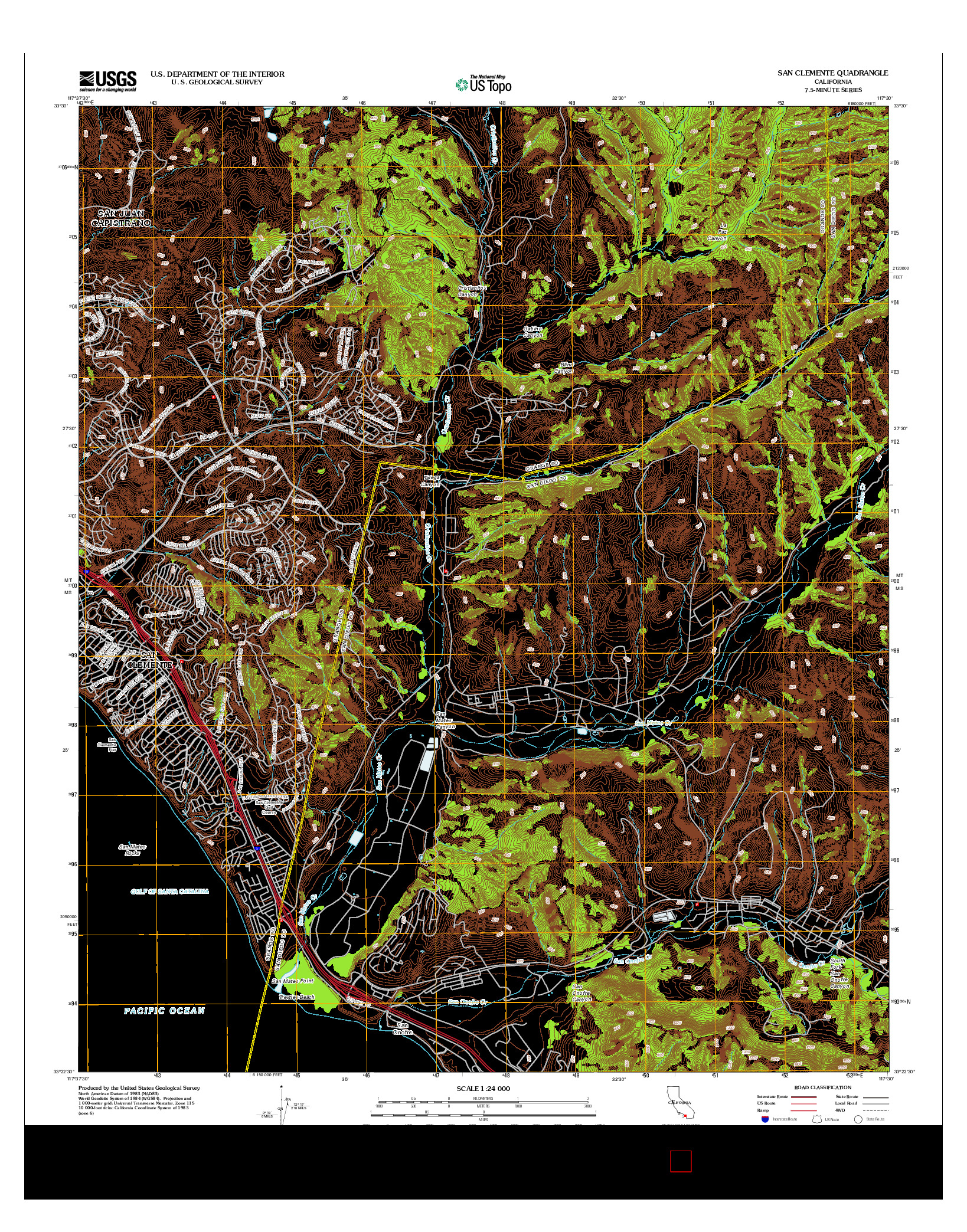 USGS US TOPO 7.5-MINUTE MAP FOR SAN CLEMENTE, CA 2012